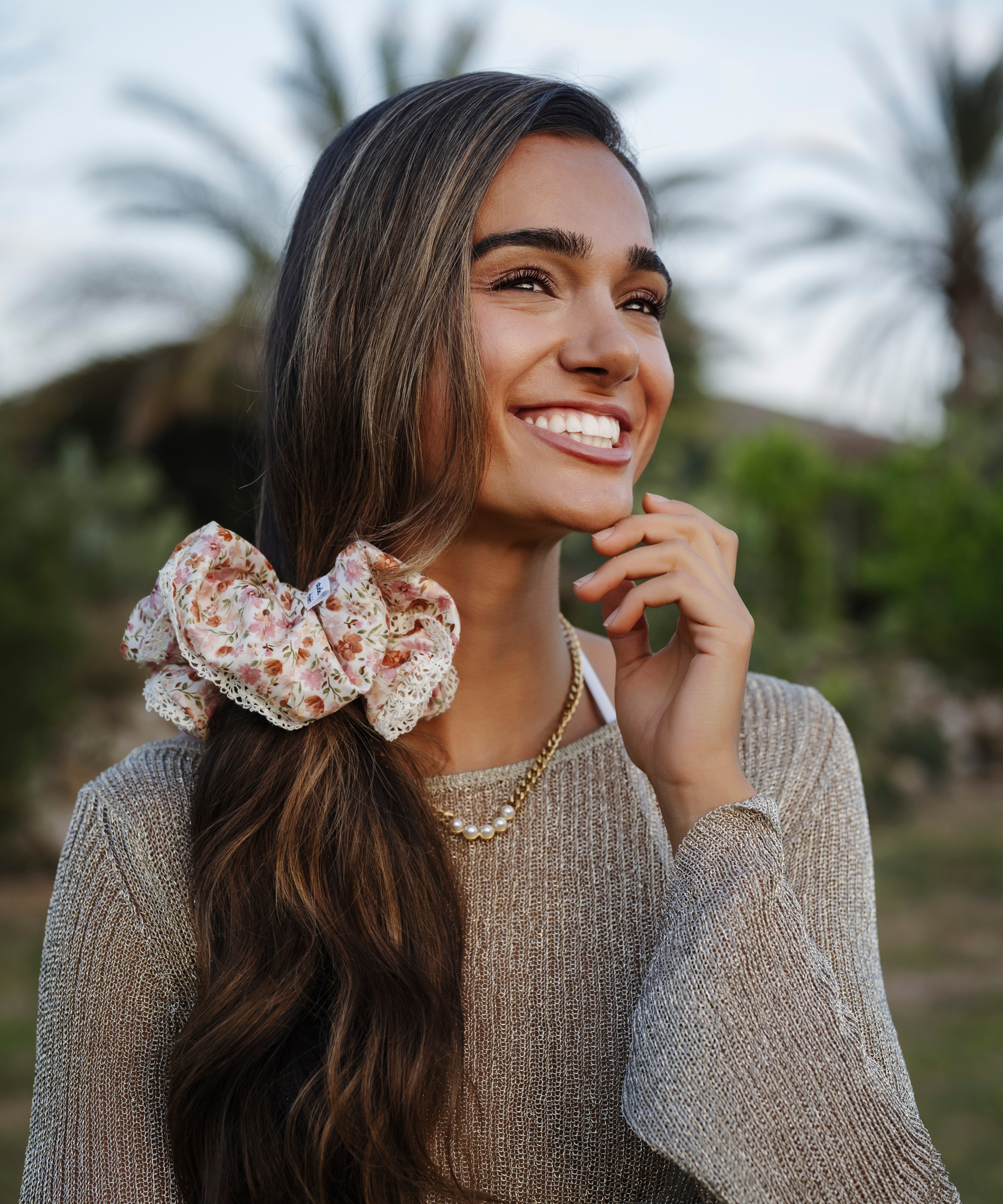 Smilla - Scrunchie mit Spitzenrand