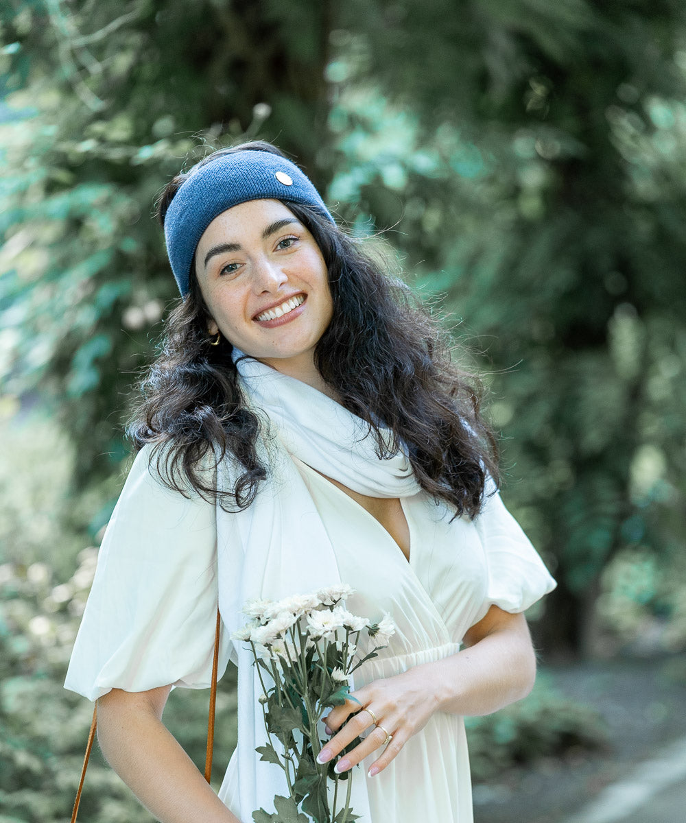 AMANDA - Stirnband aus Merino- & Baumwolle | Jeans