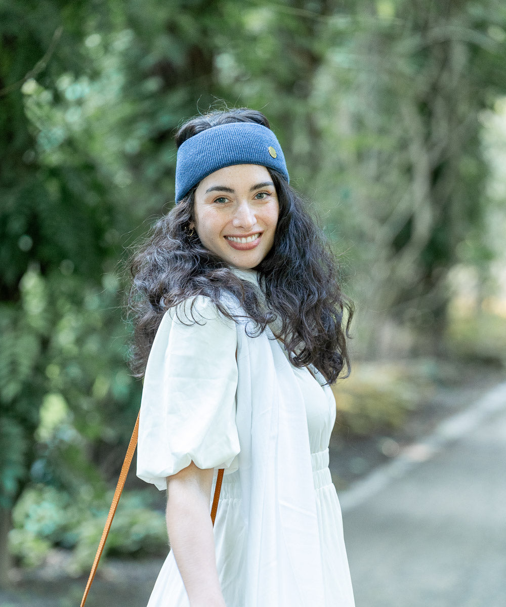 AMANDA - Stirnband aus Merino- & Baumwolle | Jeans
