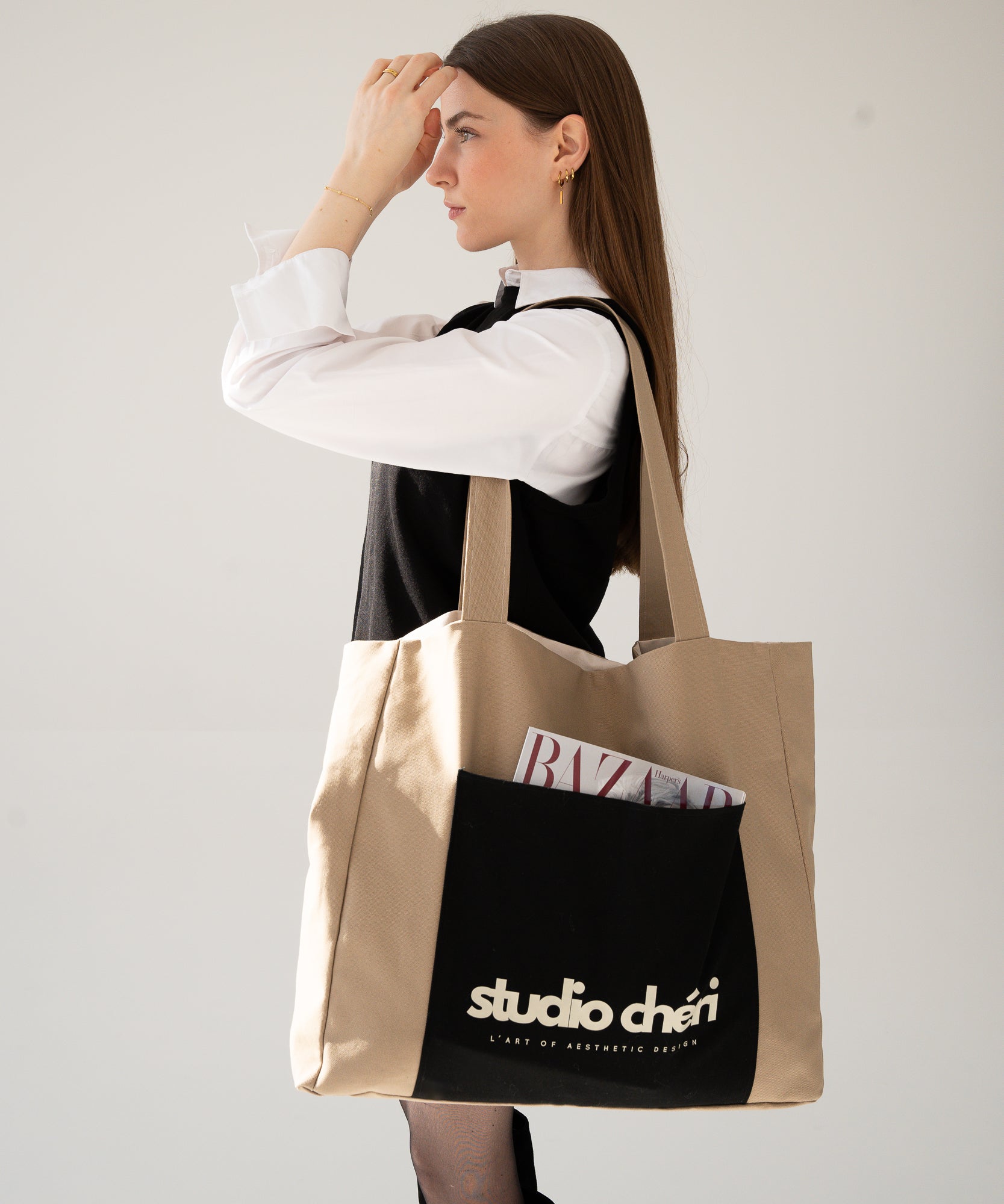 ADRIANA - XXL Tote Bag | Beige - Beige - Studio Chéri