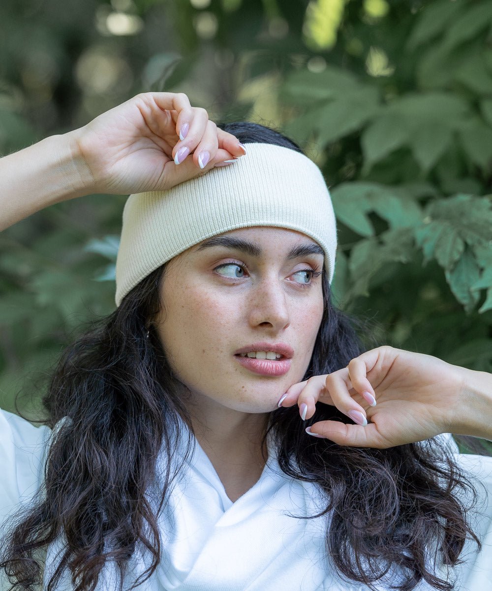 AMANDA - Doppellagiges Stirnband | Creme - Beige - Fizz & Femme