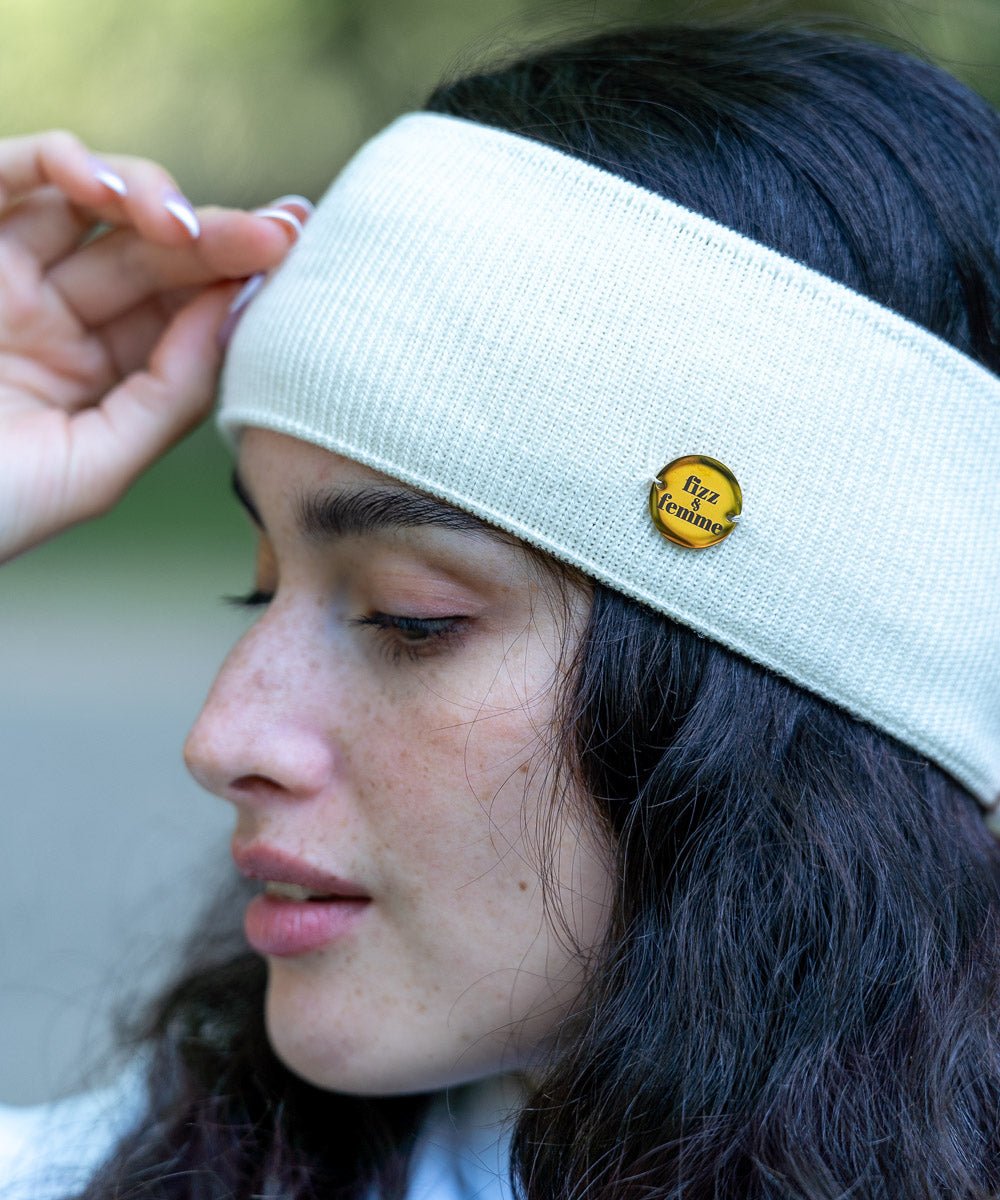 AMANDA - Doppellagiges Stirnband | Creme - Beige - Fizz & Femme