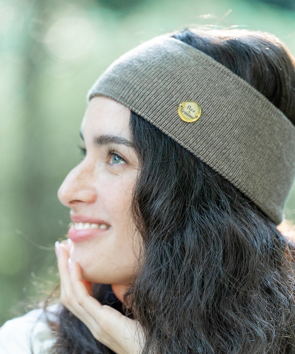 AMANDA - Doppellagiges Stirnband | Taupe - Grau - Fizz & Femme