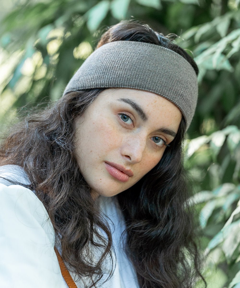 AMANDA - Doppellagiges Stirnband | Taupe - Grau - Fizz & Femme