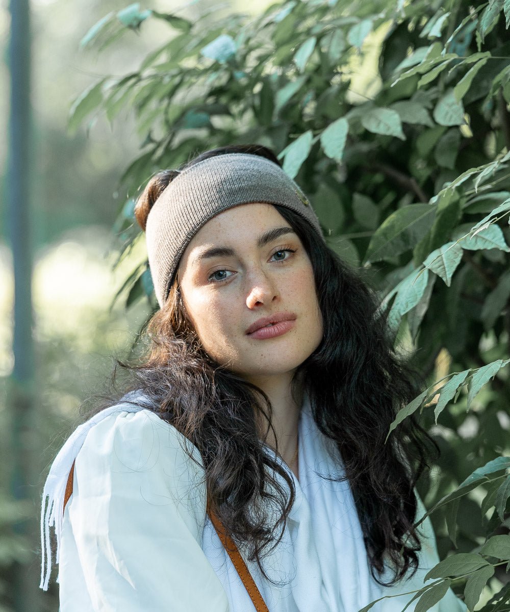 AMANDA - Doppellagiges Stirnband | Taupe - Grau - Fizz & Femme