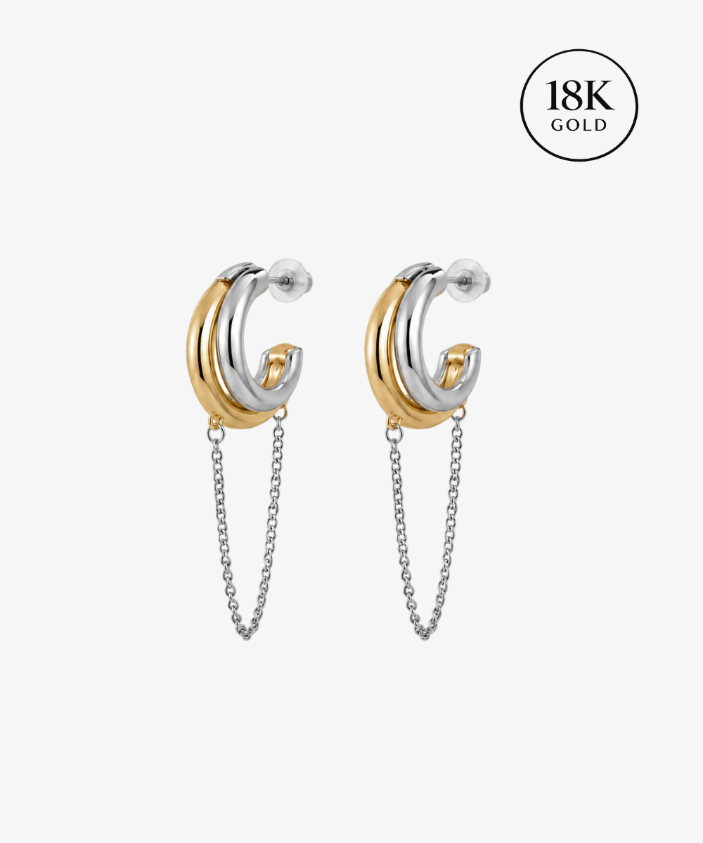 Amy - 18K Ohrringe Bicolor - Gold - Studio Chéri