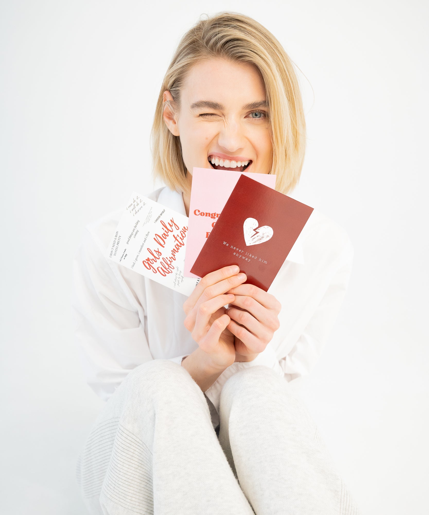 ANTI - VALENTINE | 3er Postkarten - Set - Rot/Rosa/Weiß - Studio Chéri