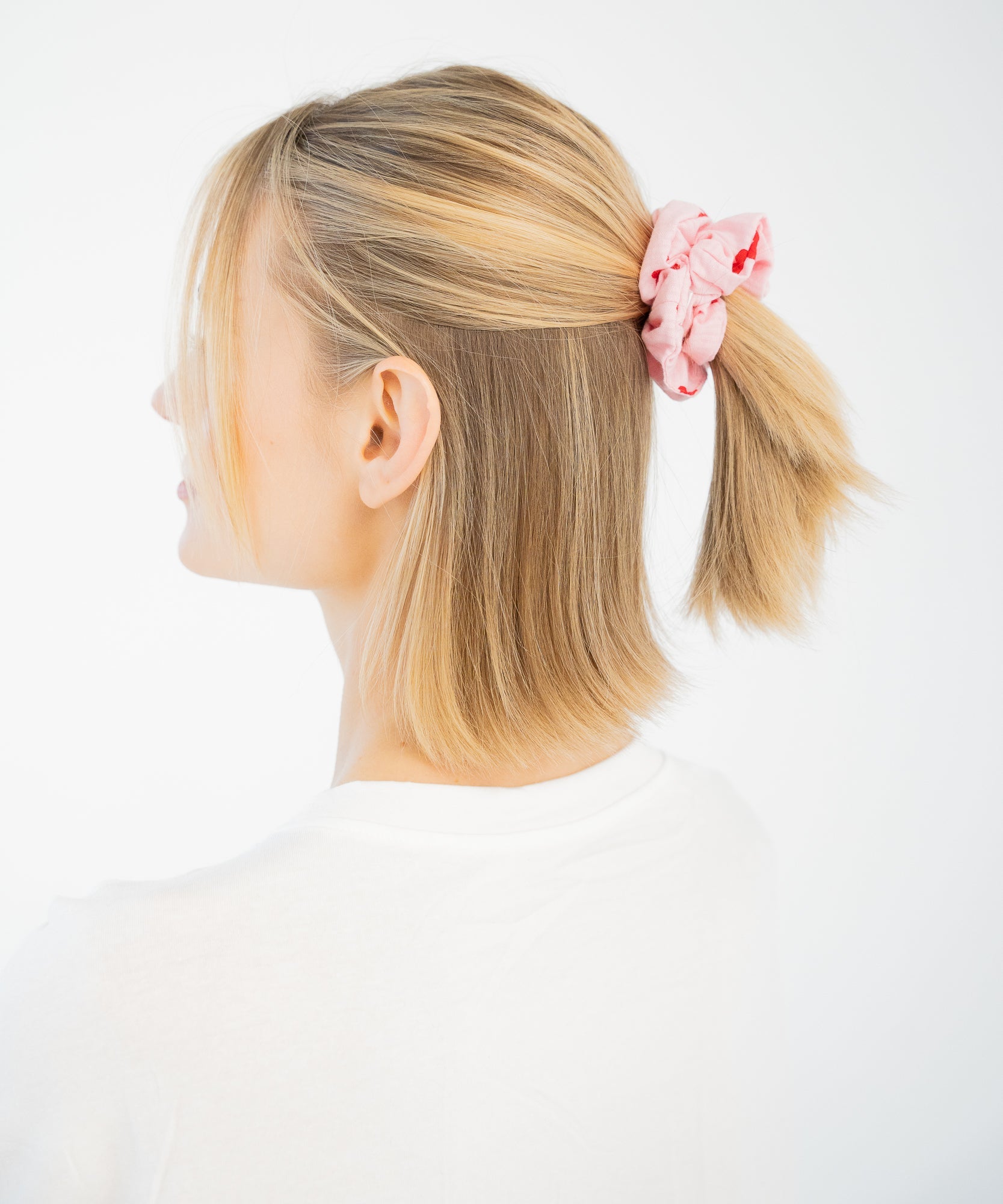 ATELIER ROSE - Scrunchie mit Herzen - Rosa/Weiß - Studio Chéri
