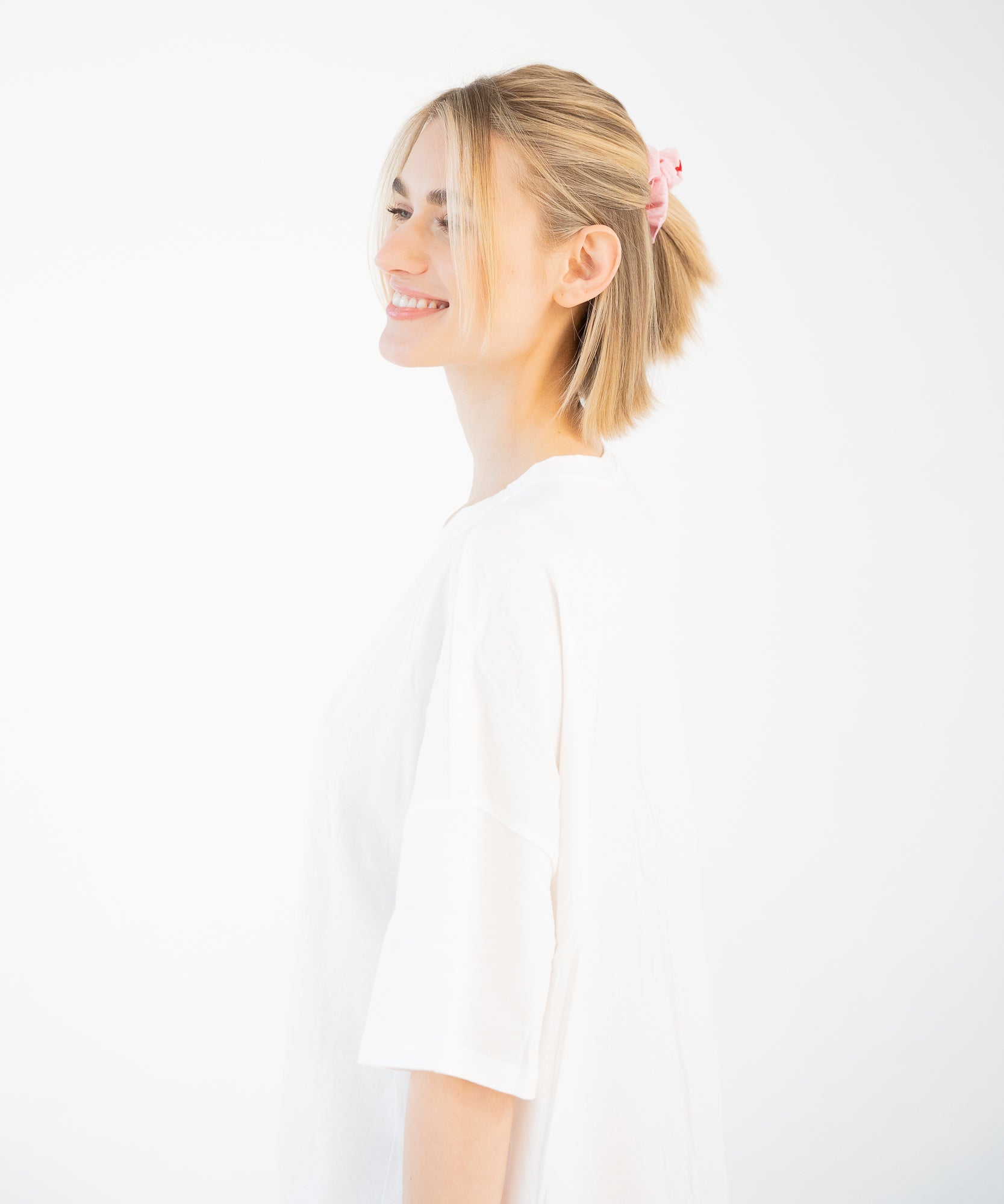 ATELIER ROSE - Scrunchie mit Herzen - Rosa/Weiß - Studio Chéri