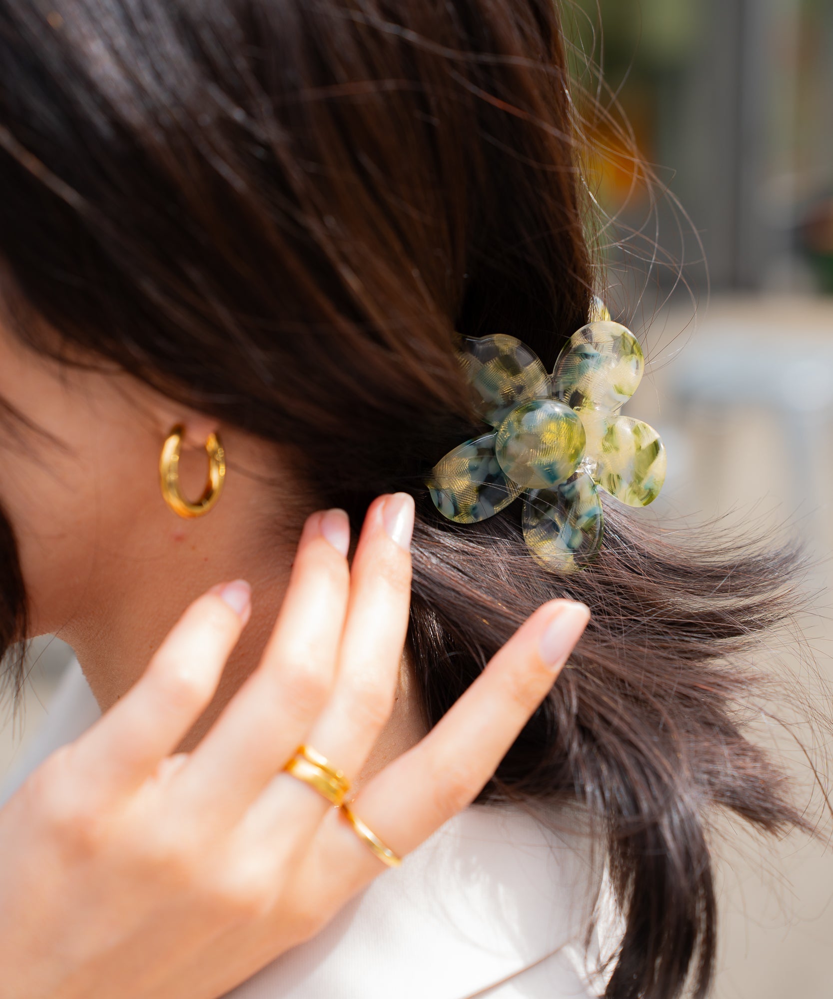 AVA Flower - Haarklammer | Gold Matcha - Grün - Studio Chéri