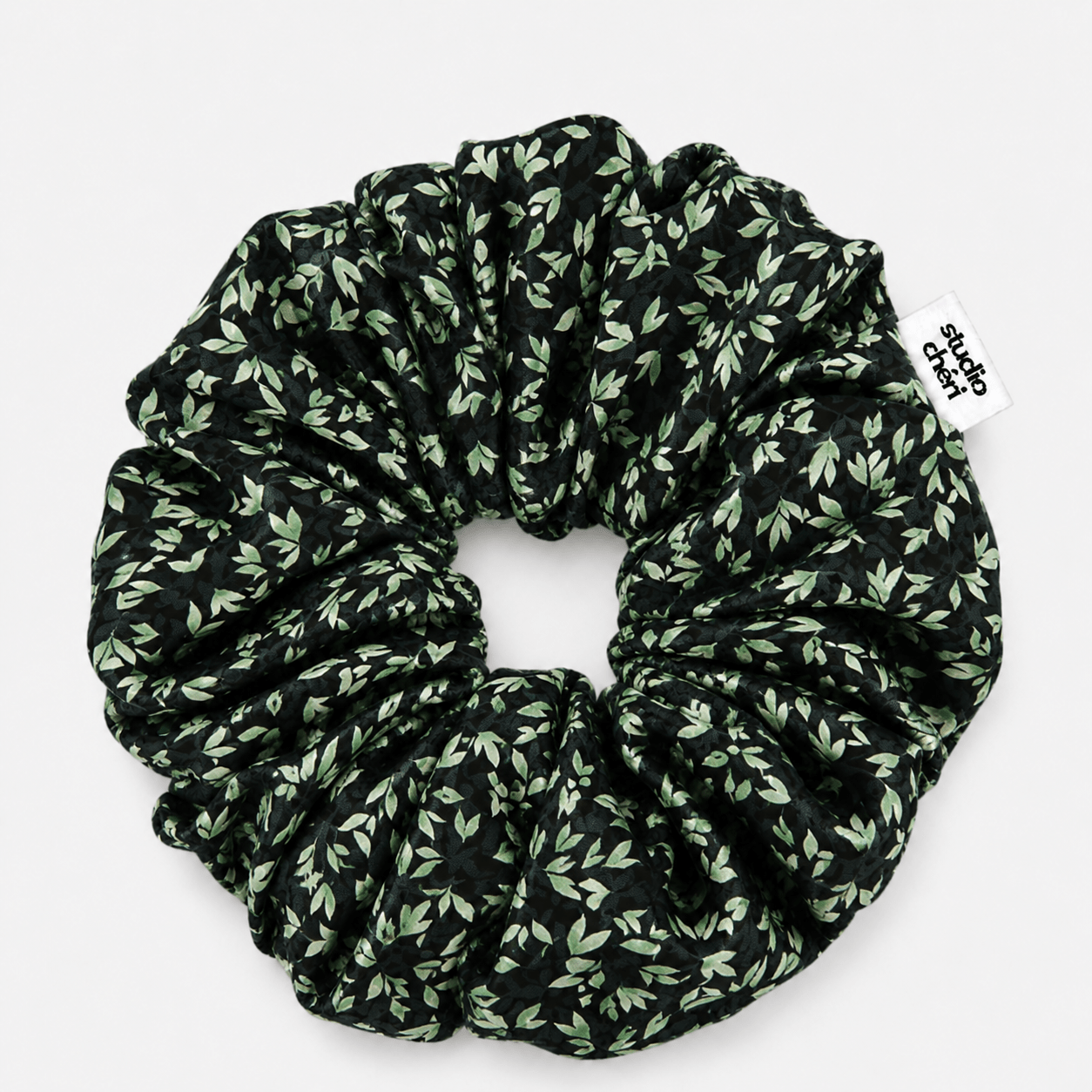Bloom Twist - Scrunchie mit Blättern - schwarz - Studio Chéri
