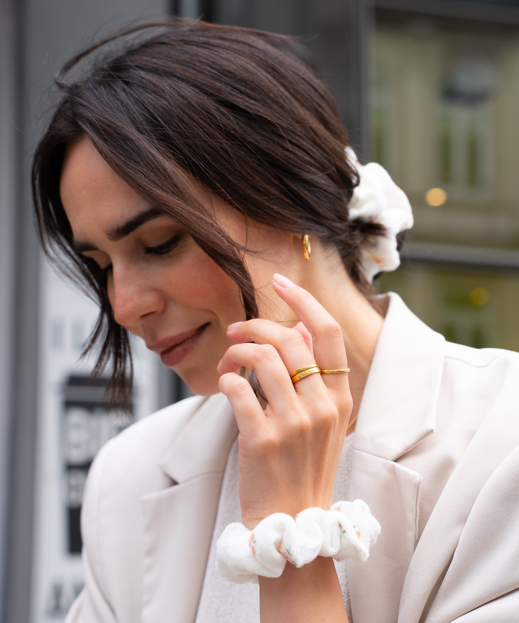 BUTTER BLOSSOM - Scrunchie aus Frottee - Weiß - Studio Chéri