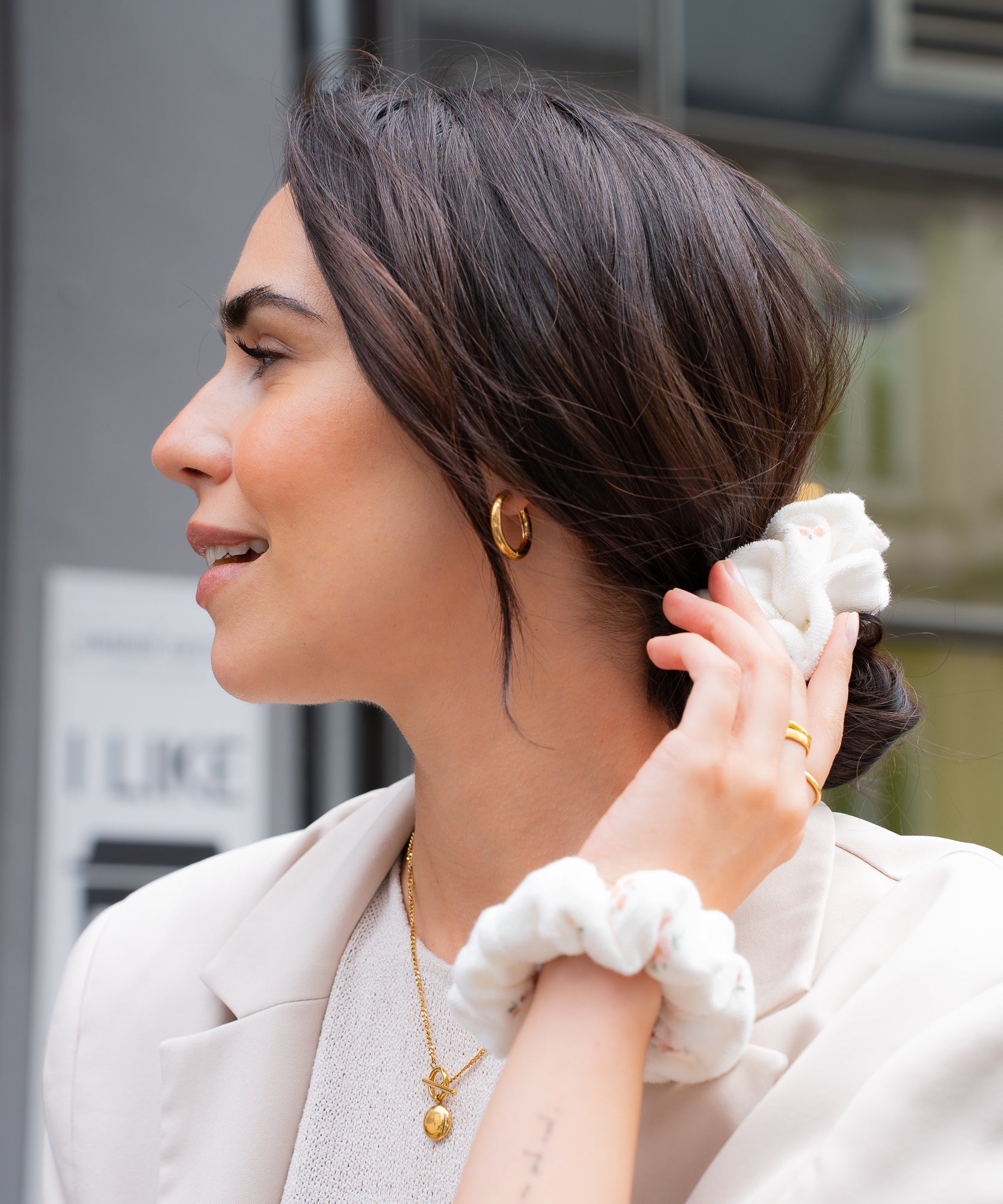 BUTTER BLOSSOM - Scrunchie aus Frottee - Weiß - Studio Chéri