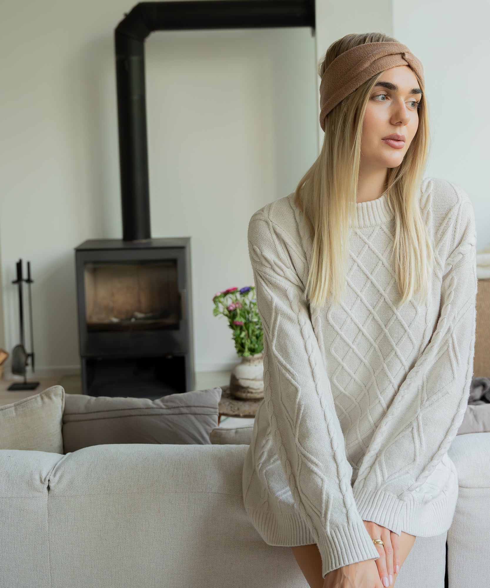 CAMEL - Stirnband aus Polarfleece - Beige - Studio Chéri