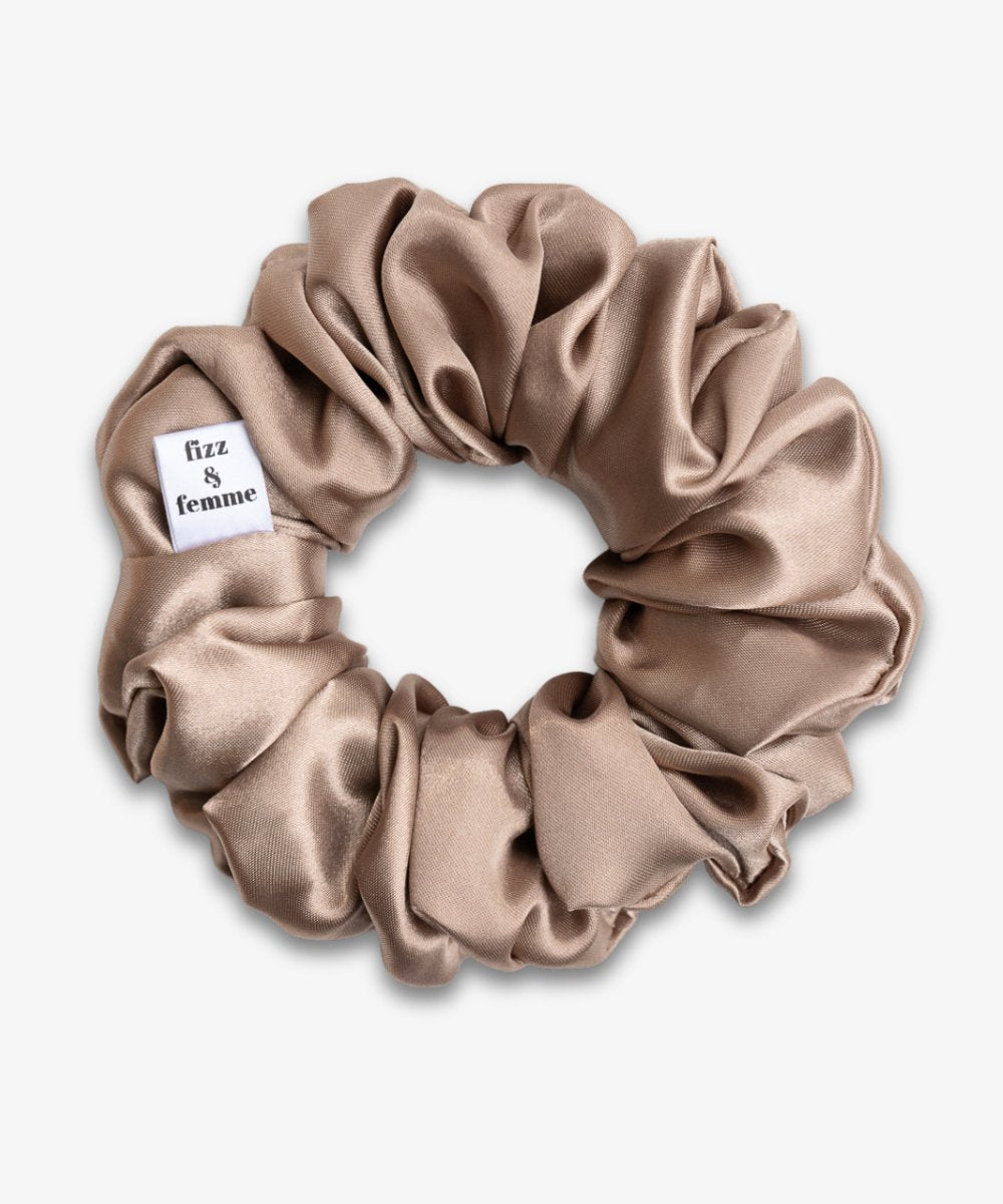 CLAIRE - Satin Scrunchie | Beige - Beige - Fizz & Femme