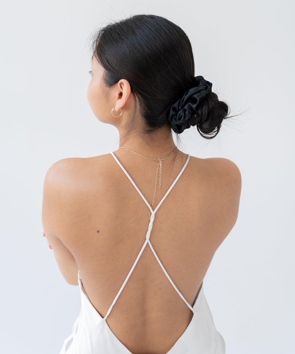 CLAIRE - Satin Scrunchie | Black - Schwarz - Fizz & Femme