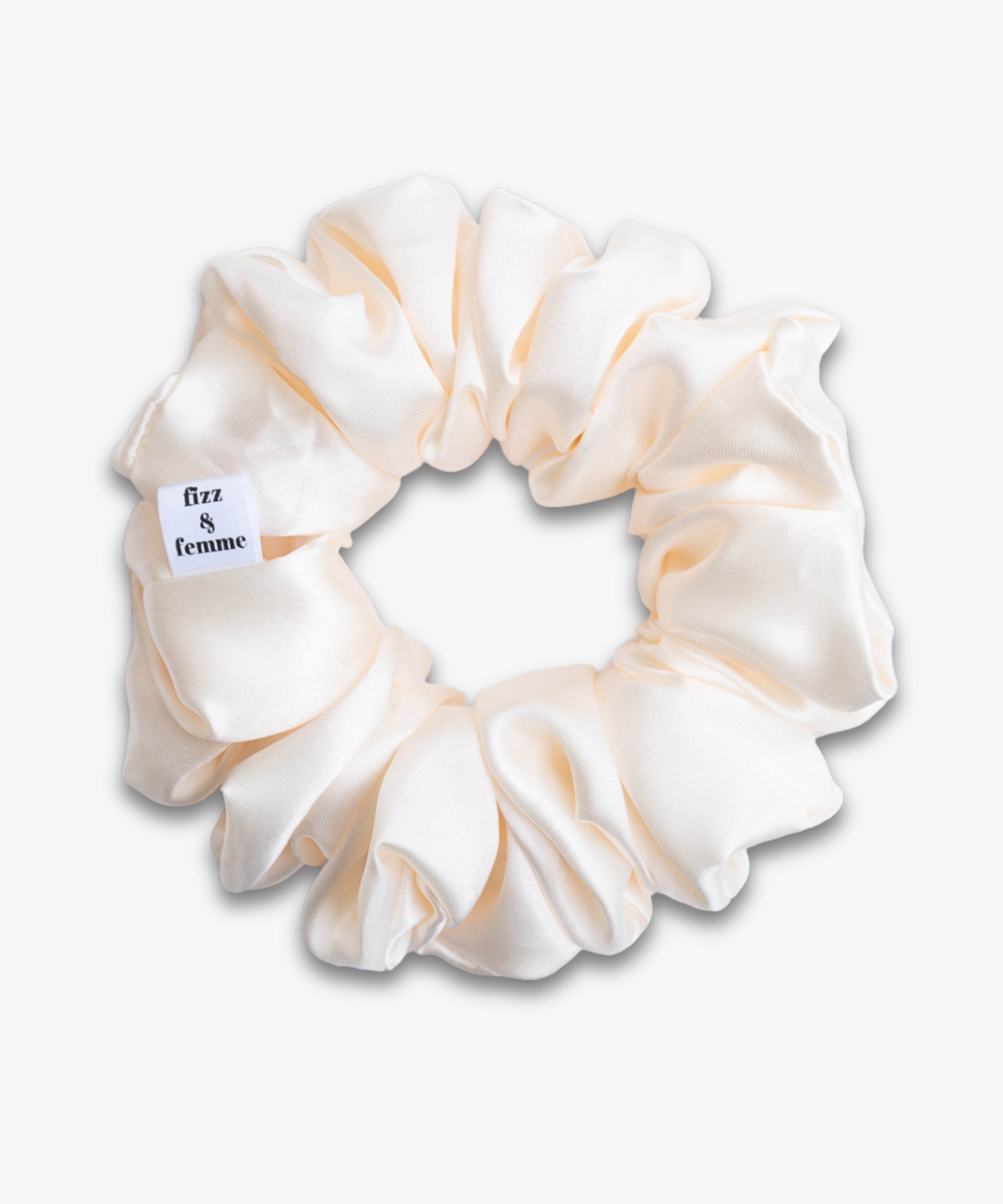 CLAIRE - Satin Scrunchie | Creme - Beige - Fizz & Femme