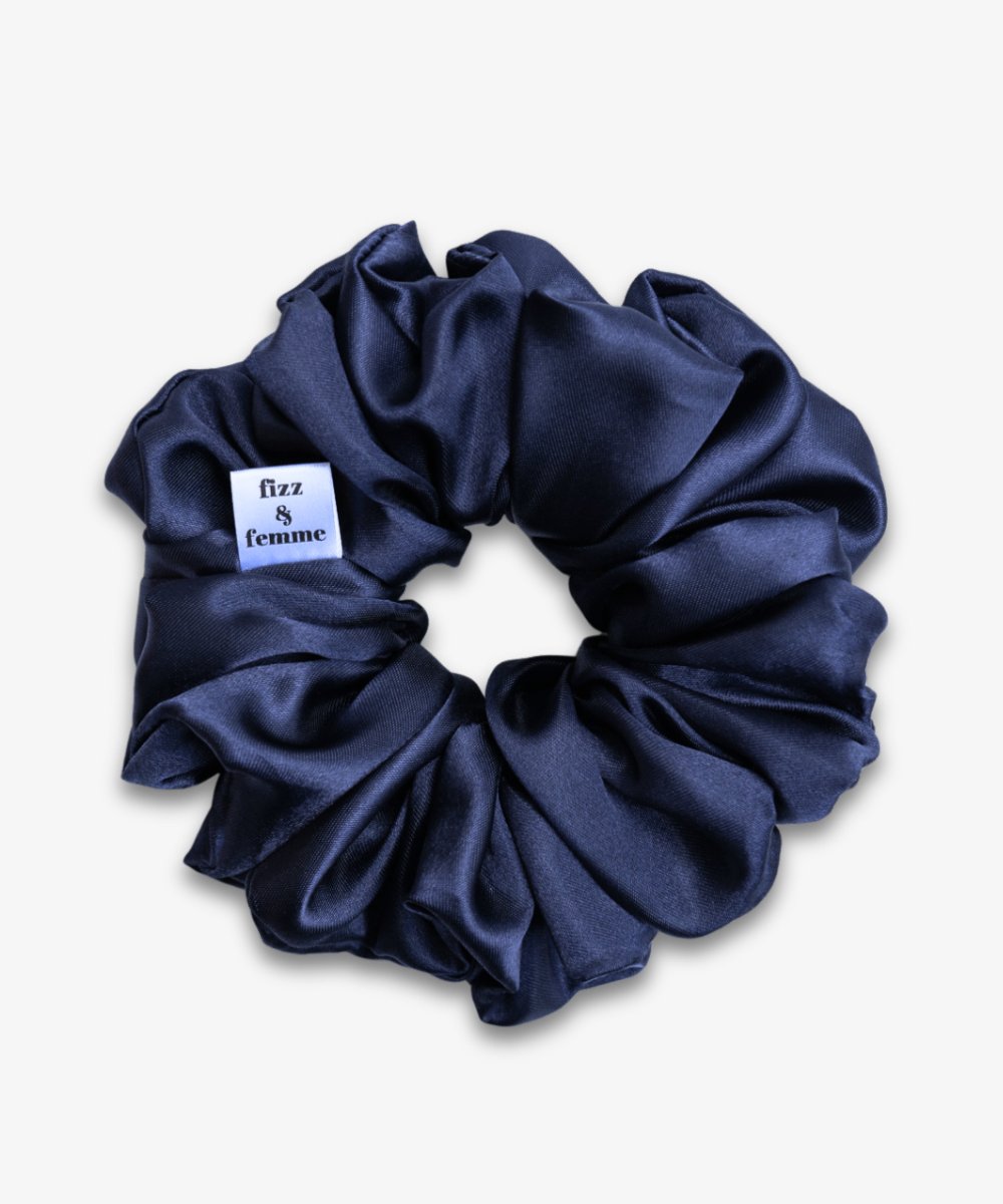 CLAIRE - Satin Scrunchie | Navy - Blau - Fizz & Femme