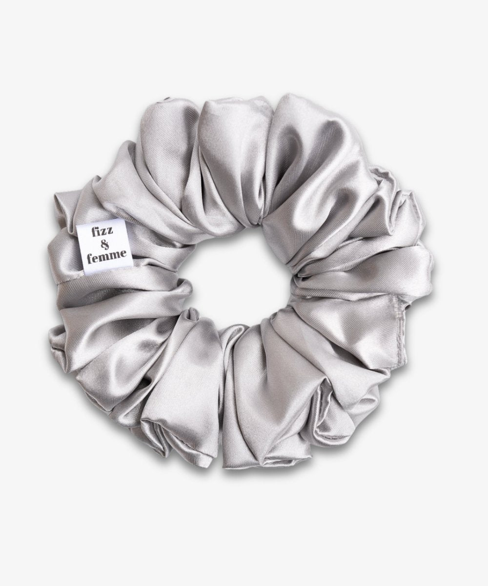 CLAIRE - Satin Scrunchie | Silver - Grau - Fizz & Femme
