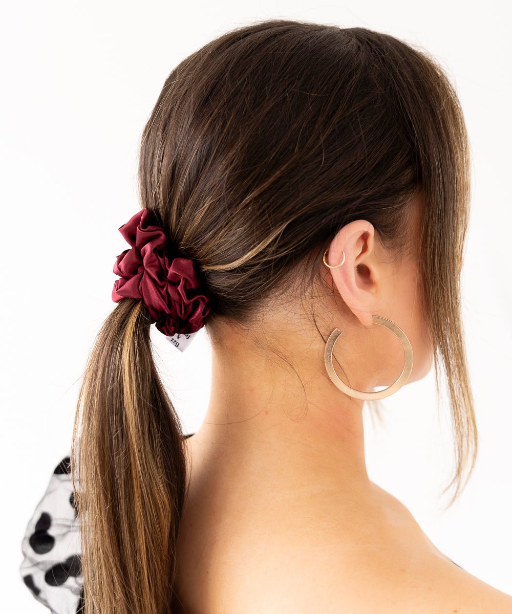 CLAIRE - Satin Scrunchie | Wine - Rot - Fizz & Femme