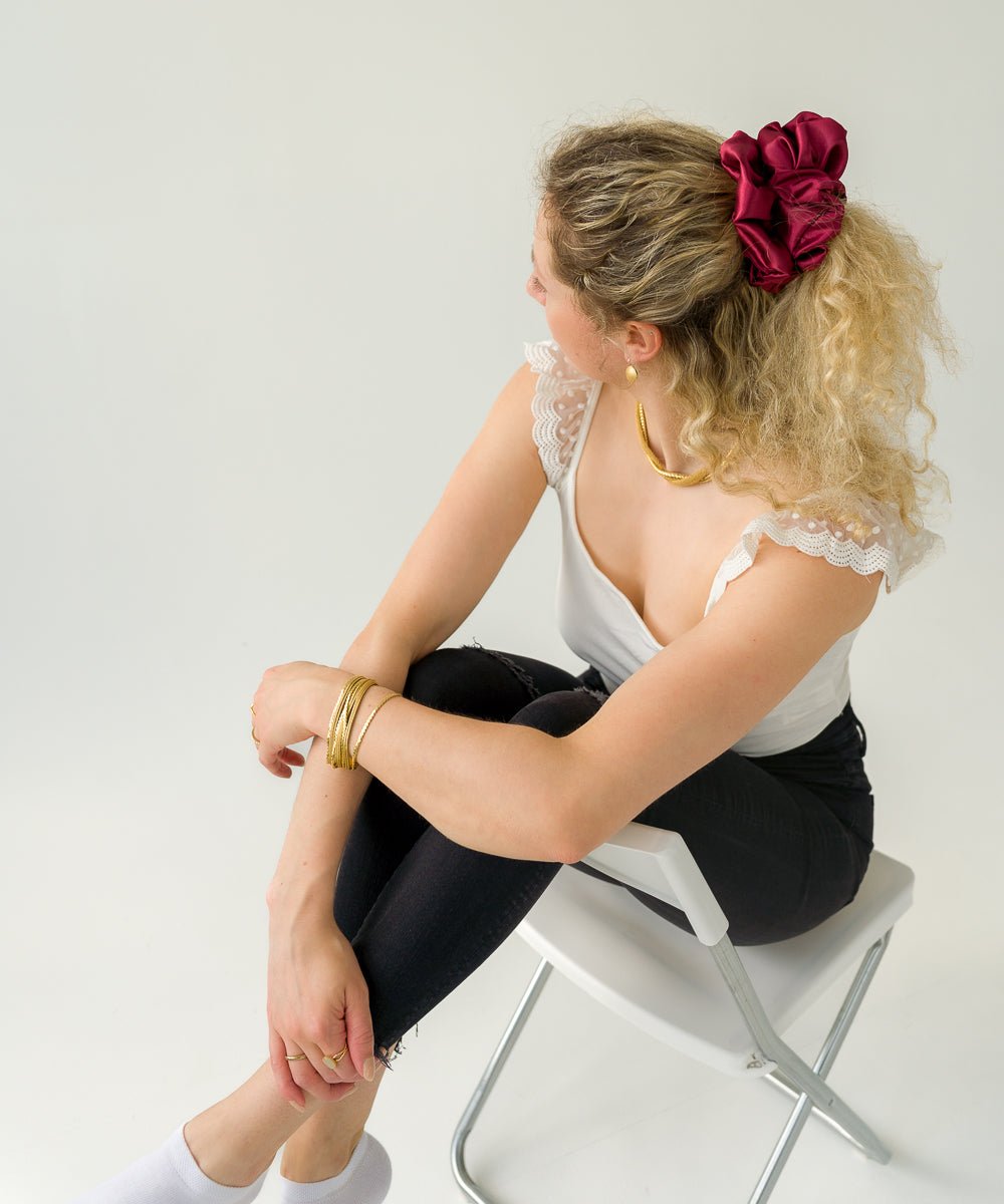 CLAIRE - Satin Scrunchie | Wine - Rot - Fizz & Femme