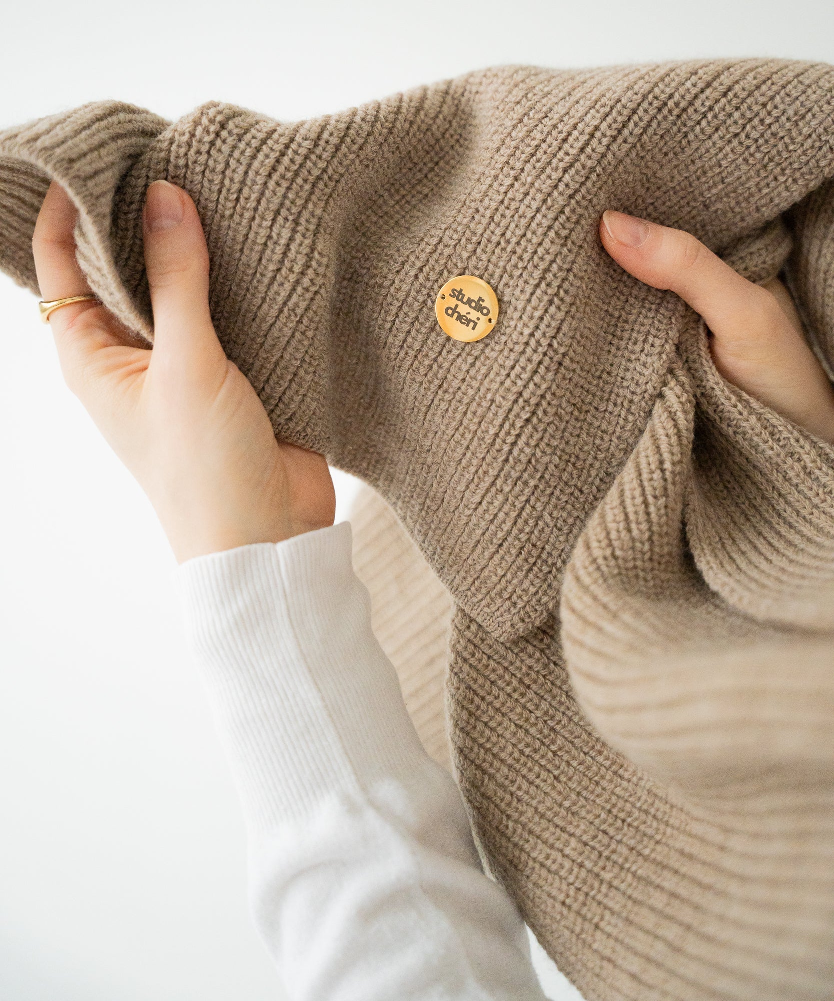 CLEO - Schal aus Merinowolle | Beige - Beige - Studio Chéri