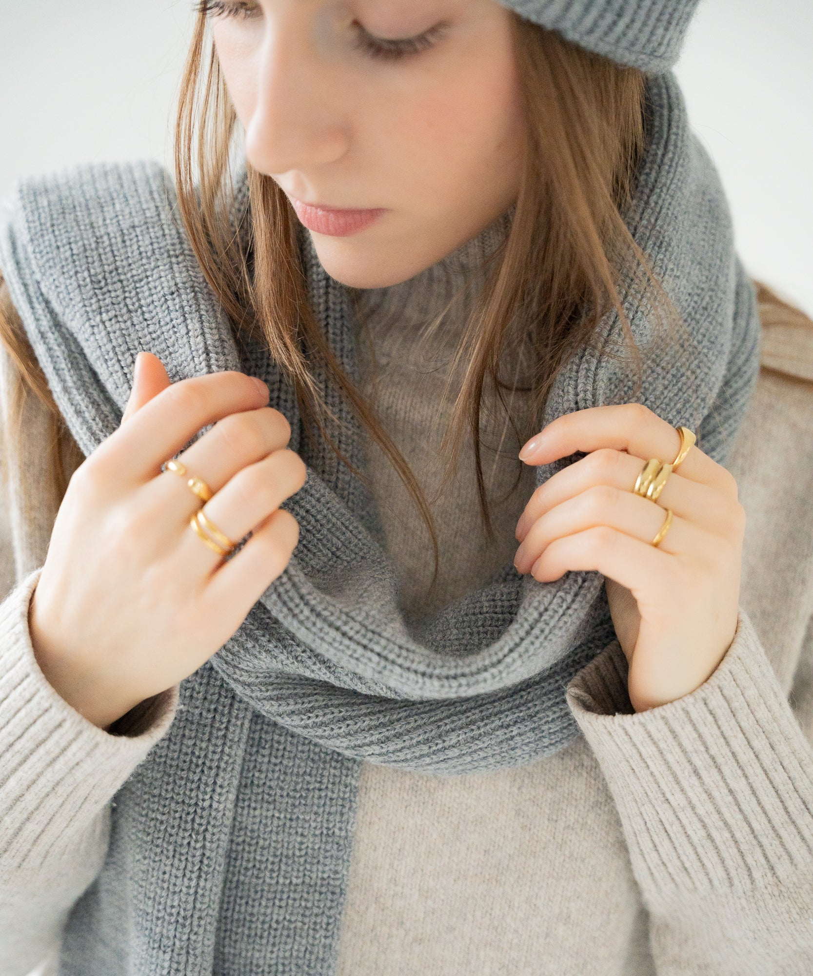 CLEO - Schal aus Merinowolle | Grey - Grau - Studio Chéri