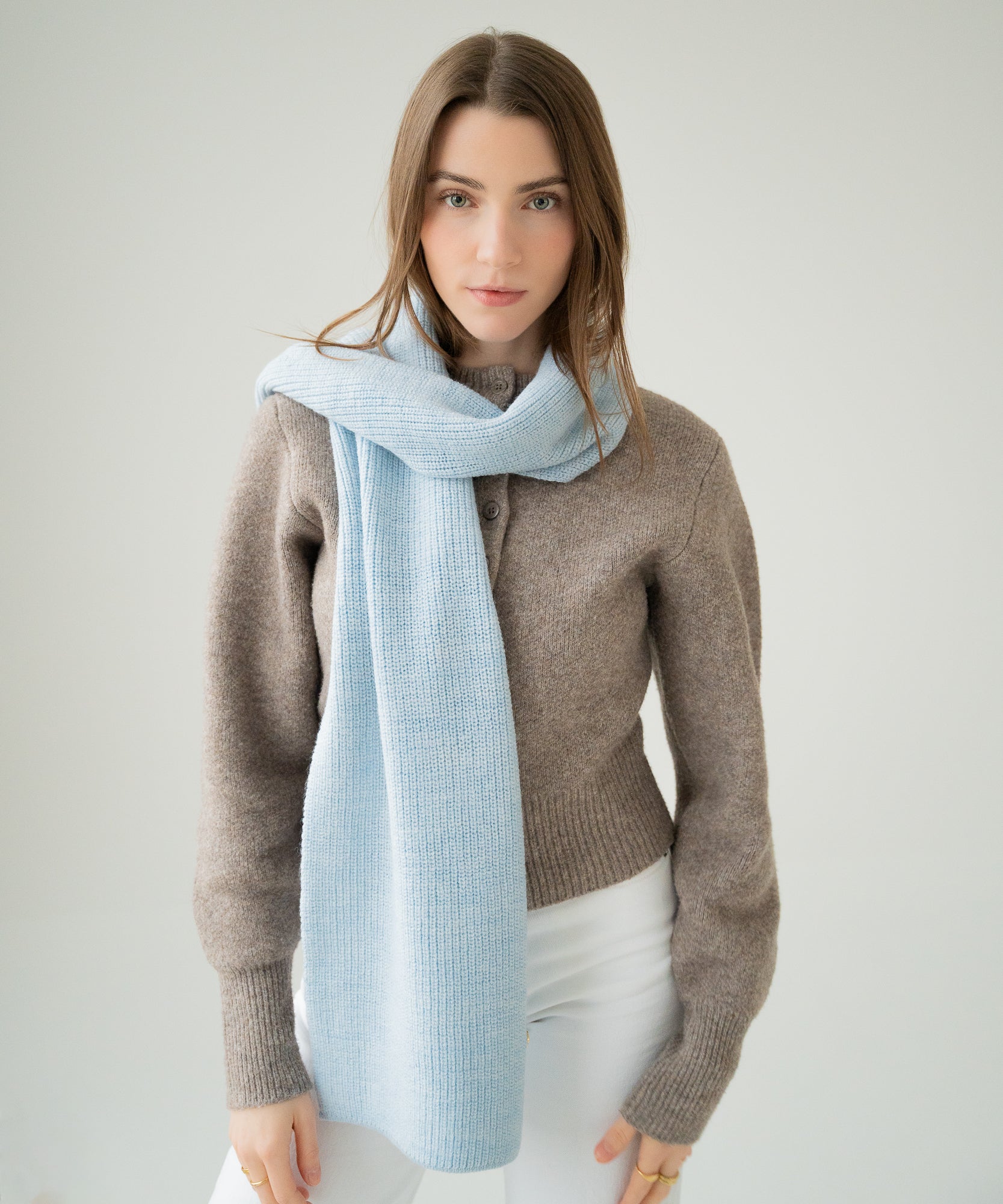 CLEO - Schal aus Merinowolle | Ligth Blue - Grau - Studio Chéri