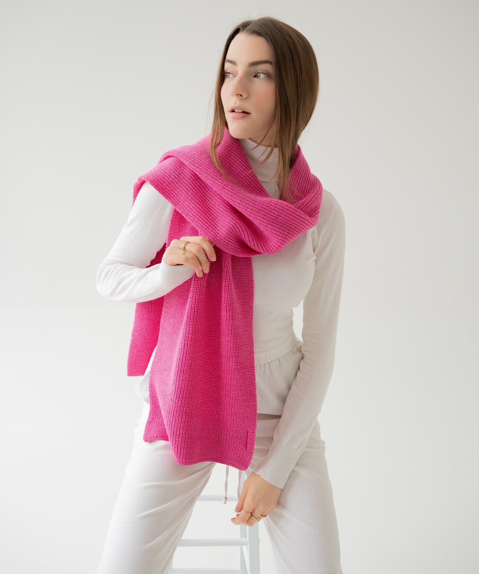 CLEO - Schal aus Merinowolle | Pink - Pink - Studio Chéri