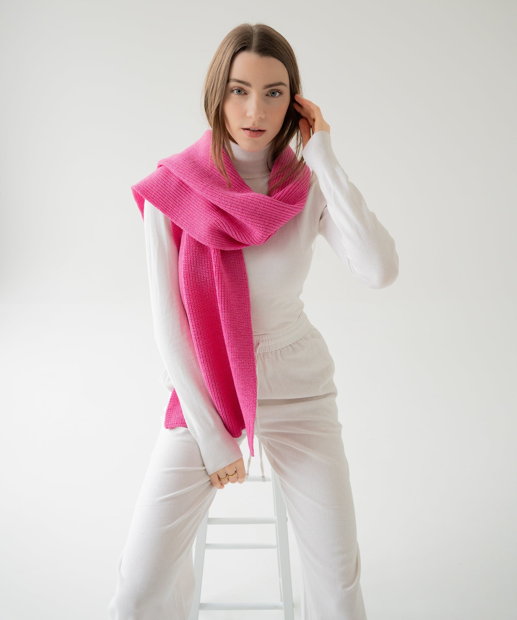 CLEO - Schal aus Merinowolle | Pink - Pink - Studio Chéri