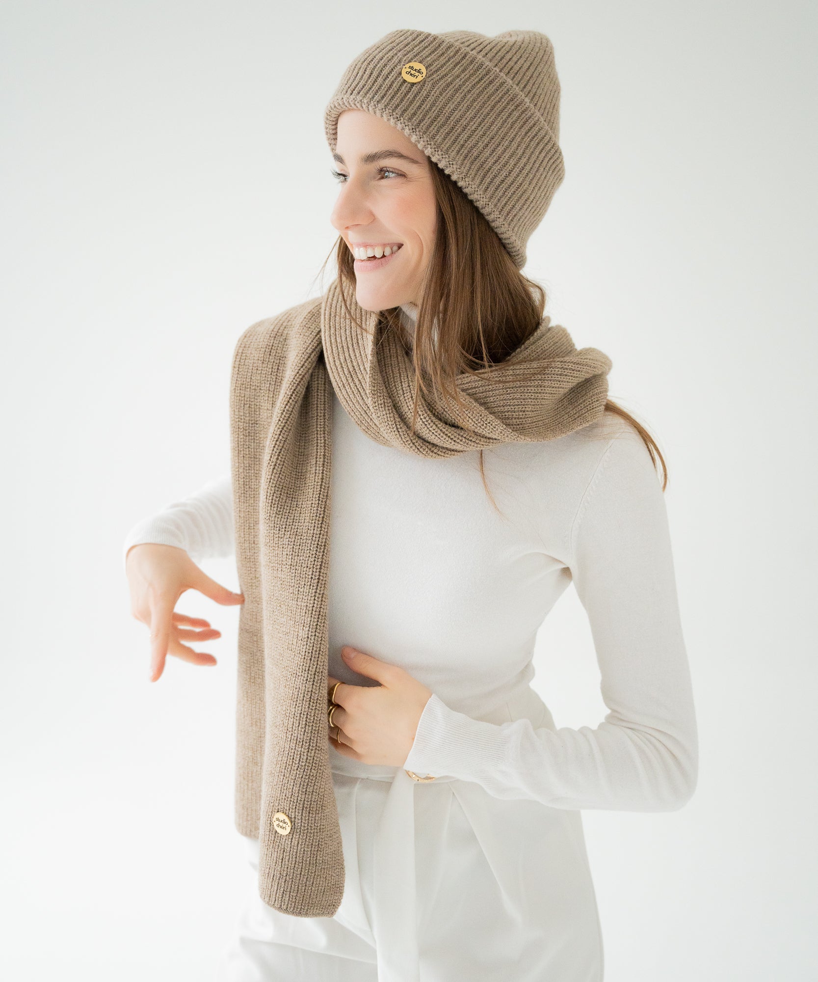 CLEO - Strickmütze aus Merinowolle | Beige - Beige - Studio Chéri