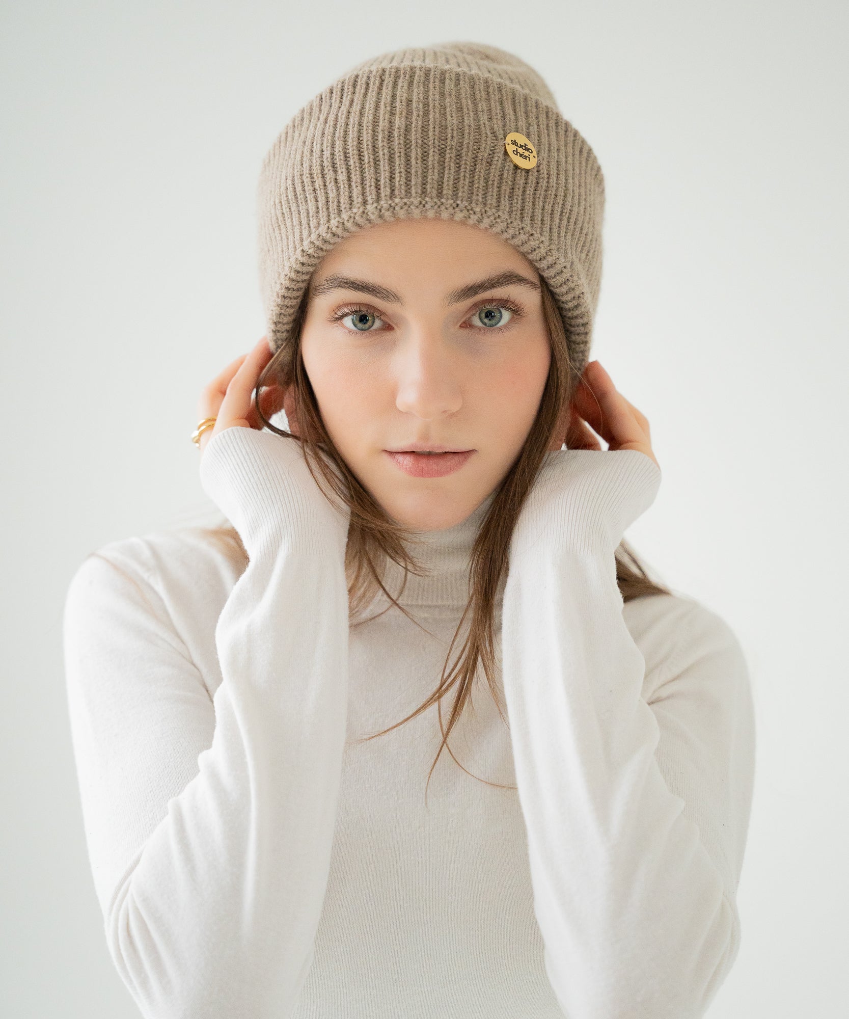 CLEO - Strickmütze aus Merinowolle | Beige - Beige - Studio Chéri