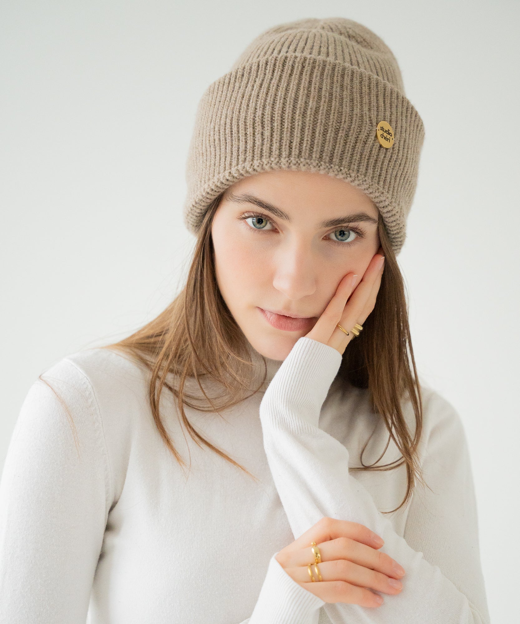 CLEO - Strickmütze aus Merinowolle | Beige - Beige - Studio Chéri