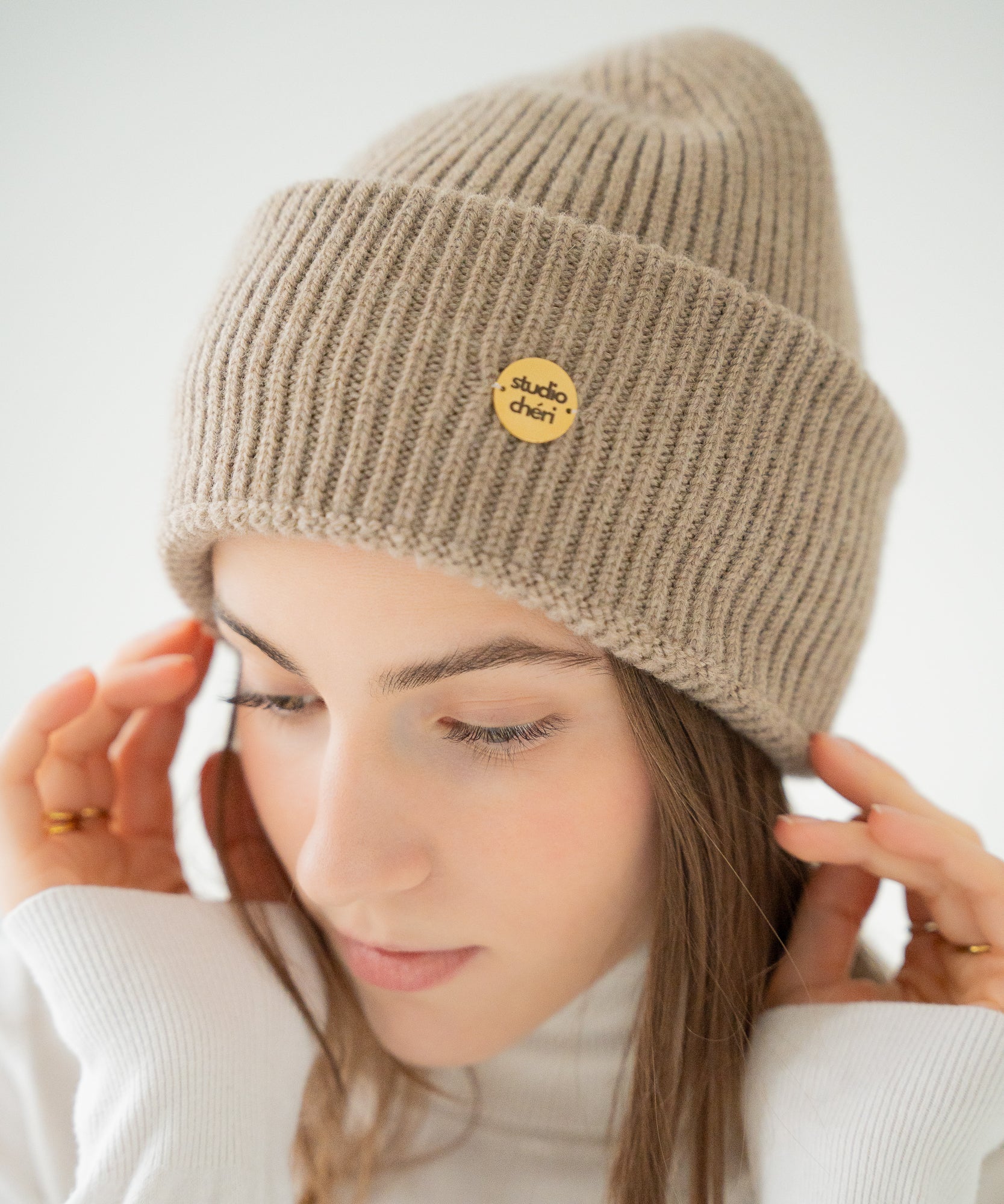 CLEO - Strickmütze aus Merinowolle | Beige - Beige - Studio Chéri