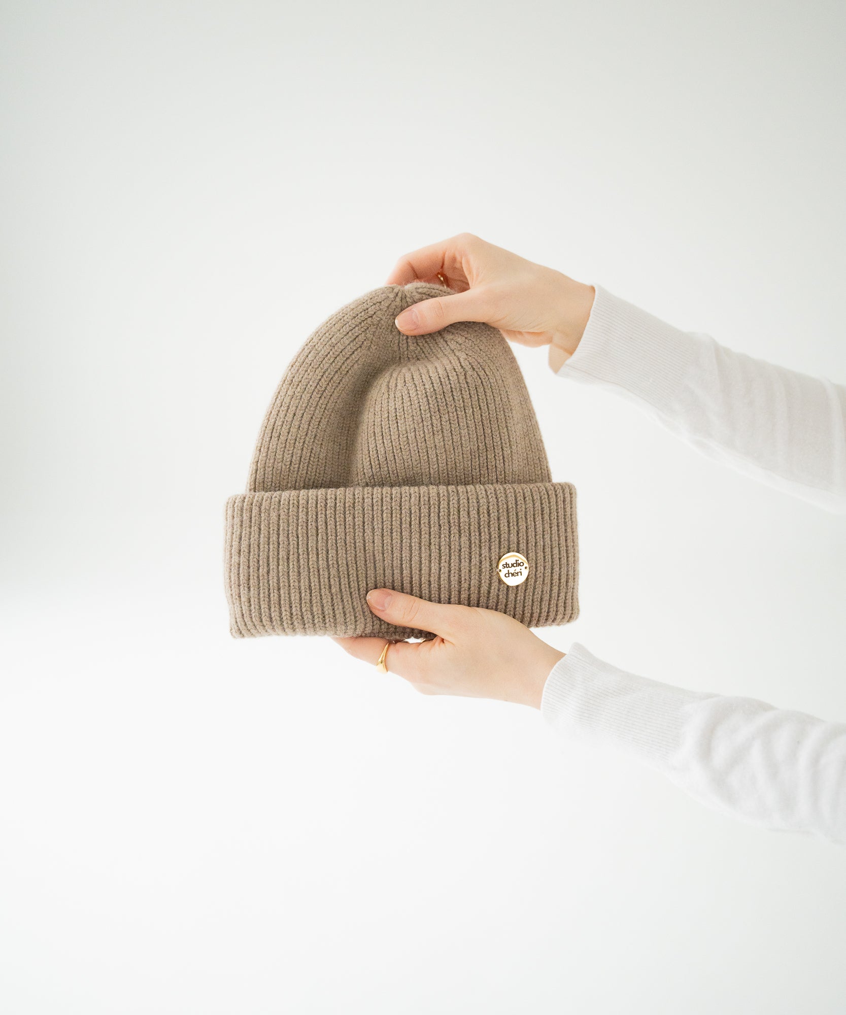 CLEO - Strickmütze aus Merinowolle | Beige - Beige - Studio Chéri