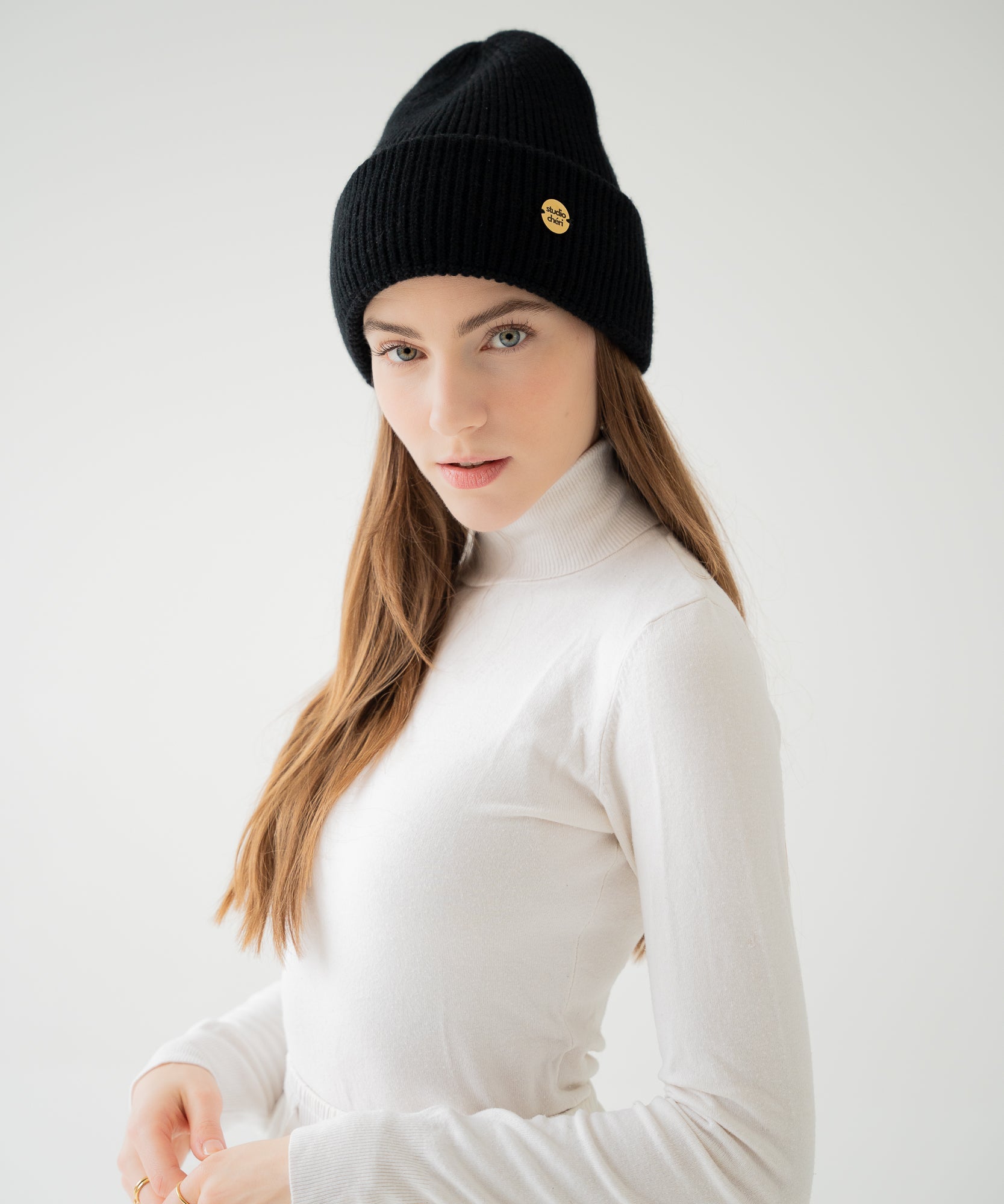 CLEO - Strickmütze aus Merinowolle | Black - Schwarz - Studio Chéri