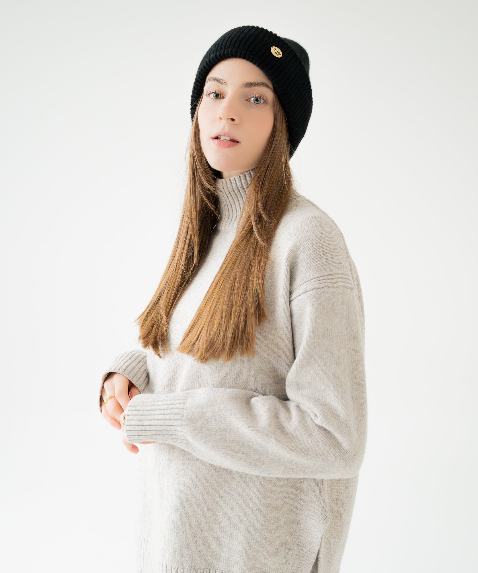 CLEO - Strickmütze aus Merinowolle | Black - Schwarz - Studio Chéri