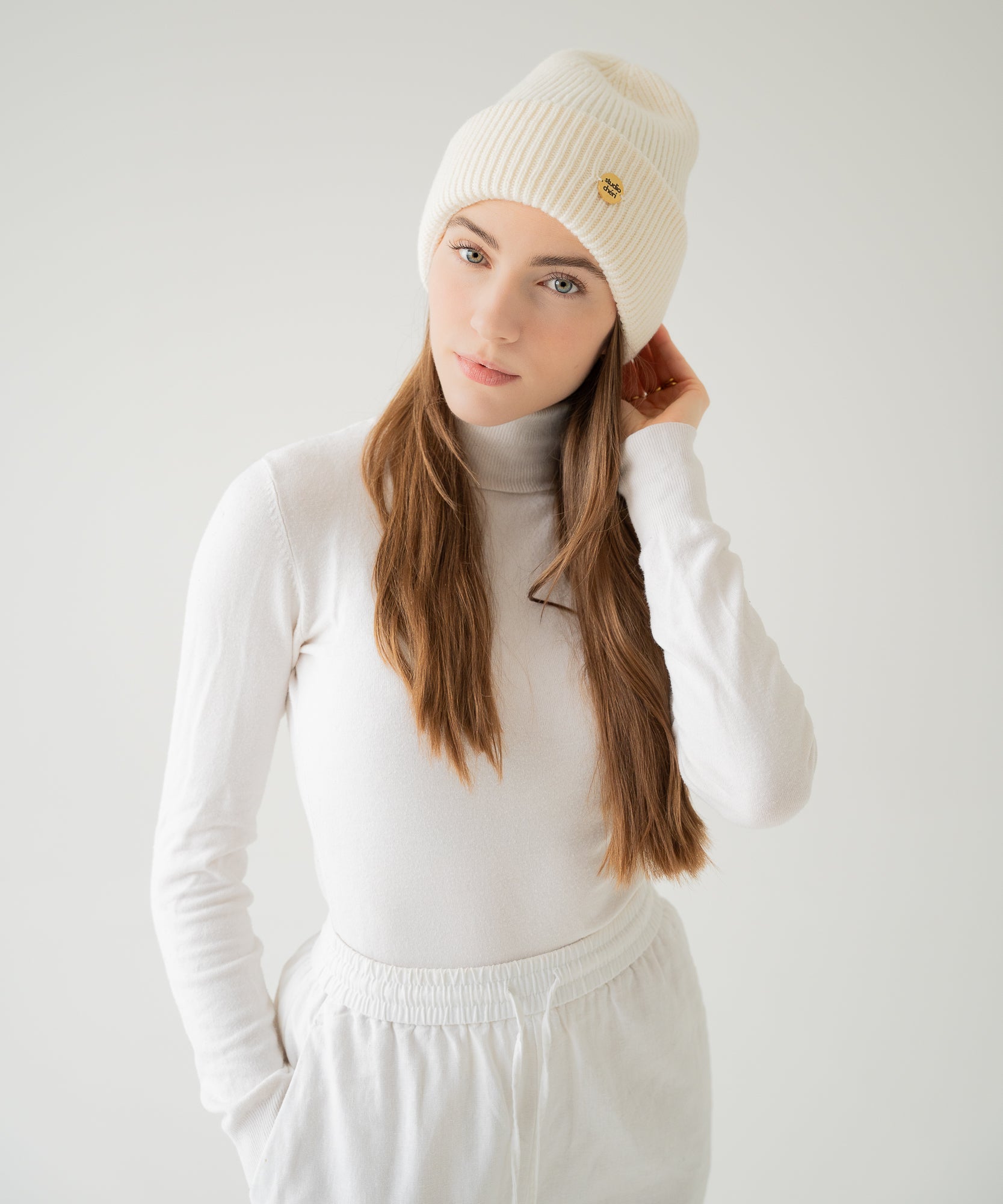 CLEO - Strickmütze aus Merinowolle | Creme - Beige - Studio Chéri