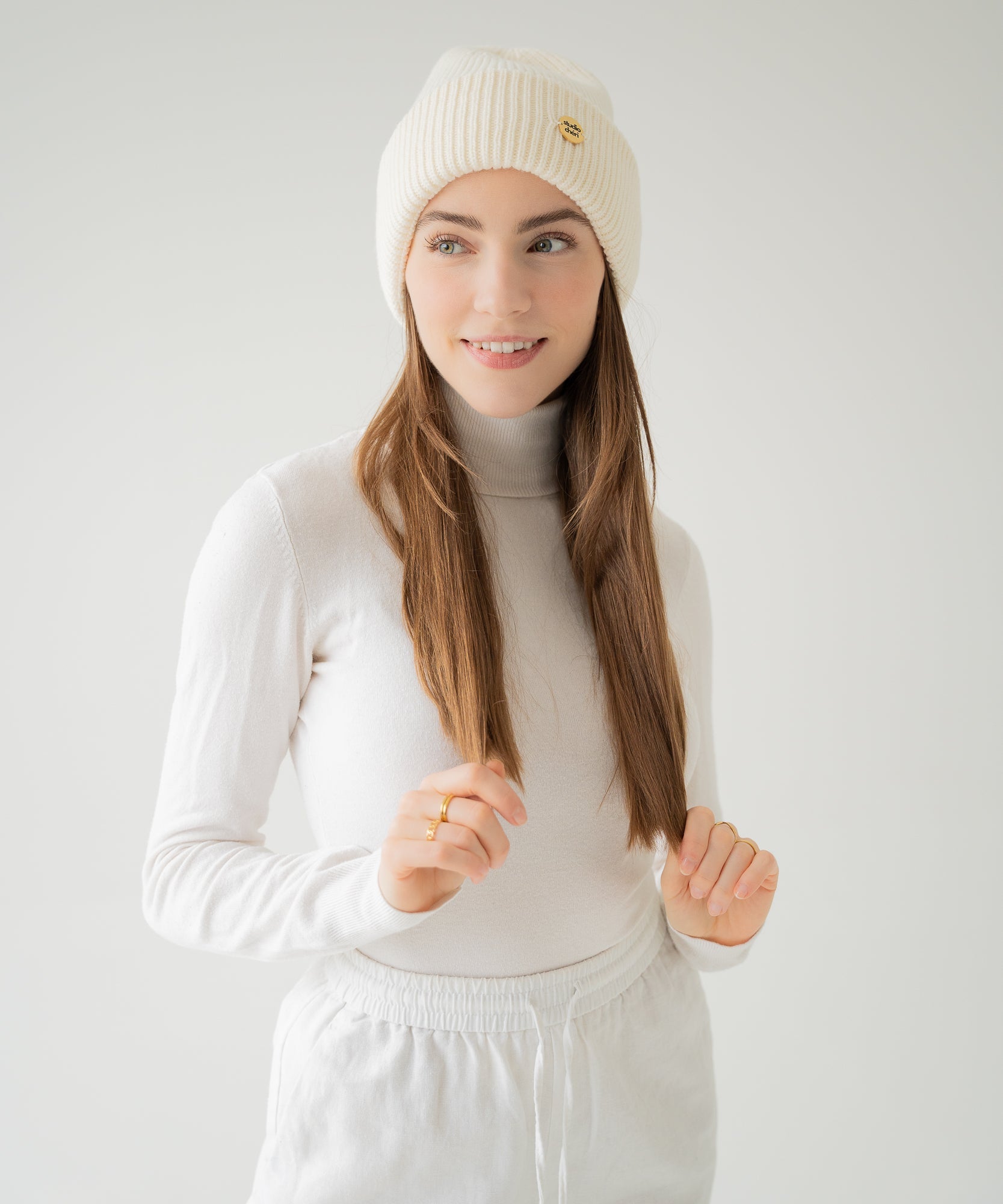 CLEO - Strickmütze aus Merinowolle | Creme - Beige - Studio Chéri