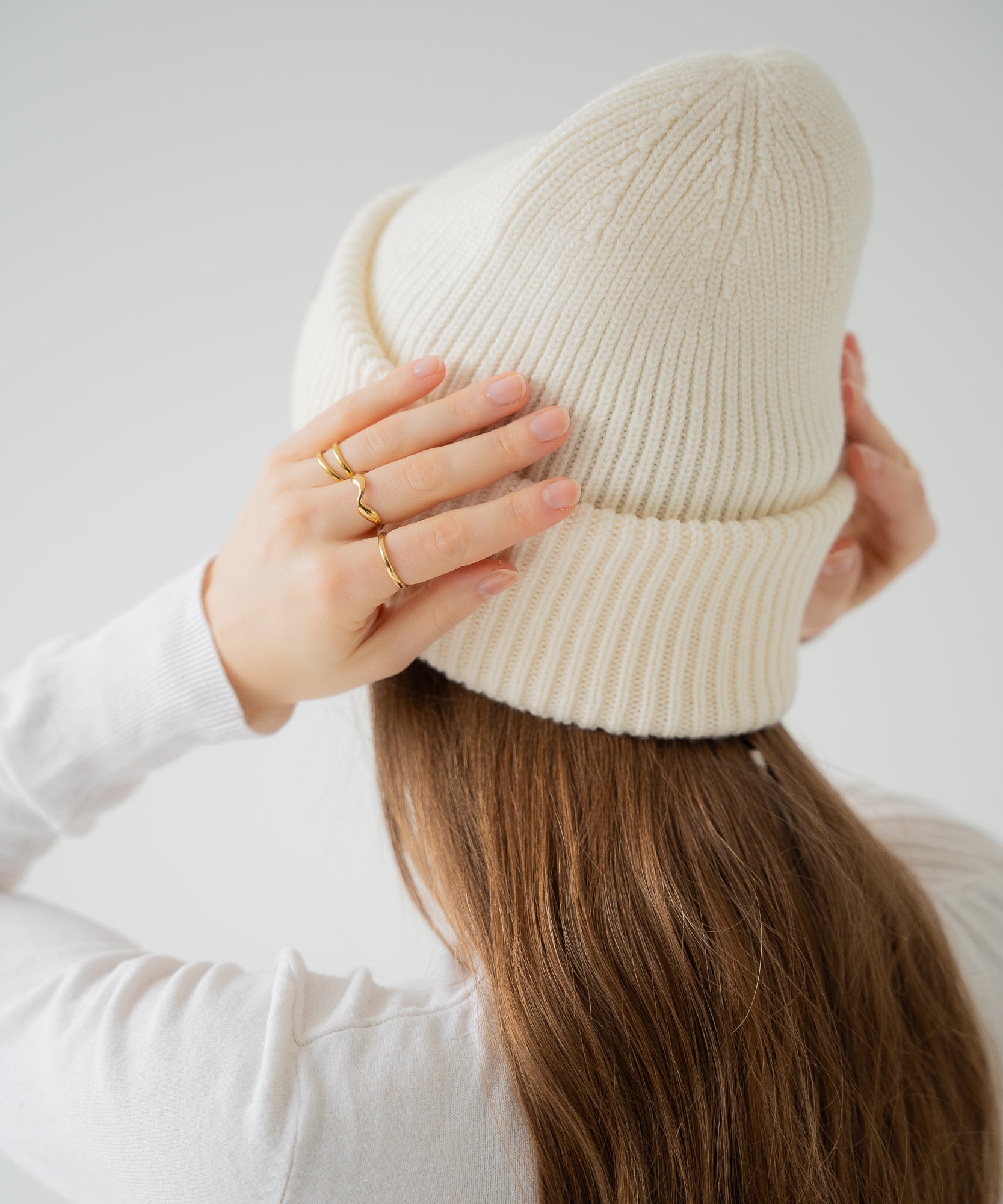 CLEO - Strickmütze aus Merinowolle | Creme - Beige - Studio Chéri