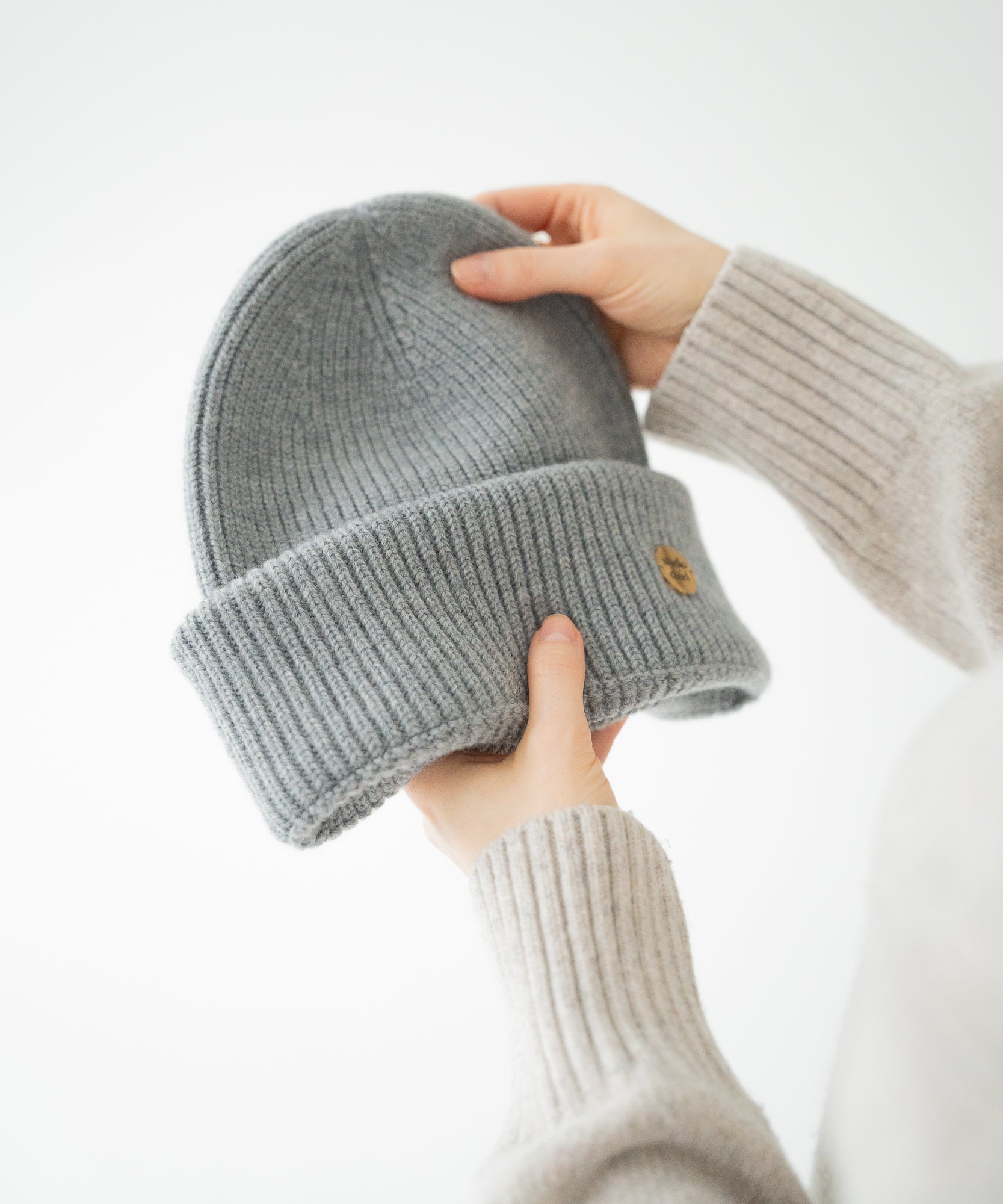 CLEO - Strickmütze aus Merinowolle | Grey - Grau - Studio Chéri