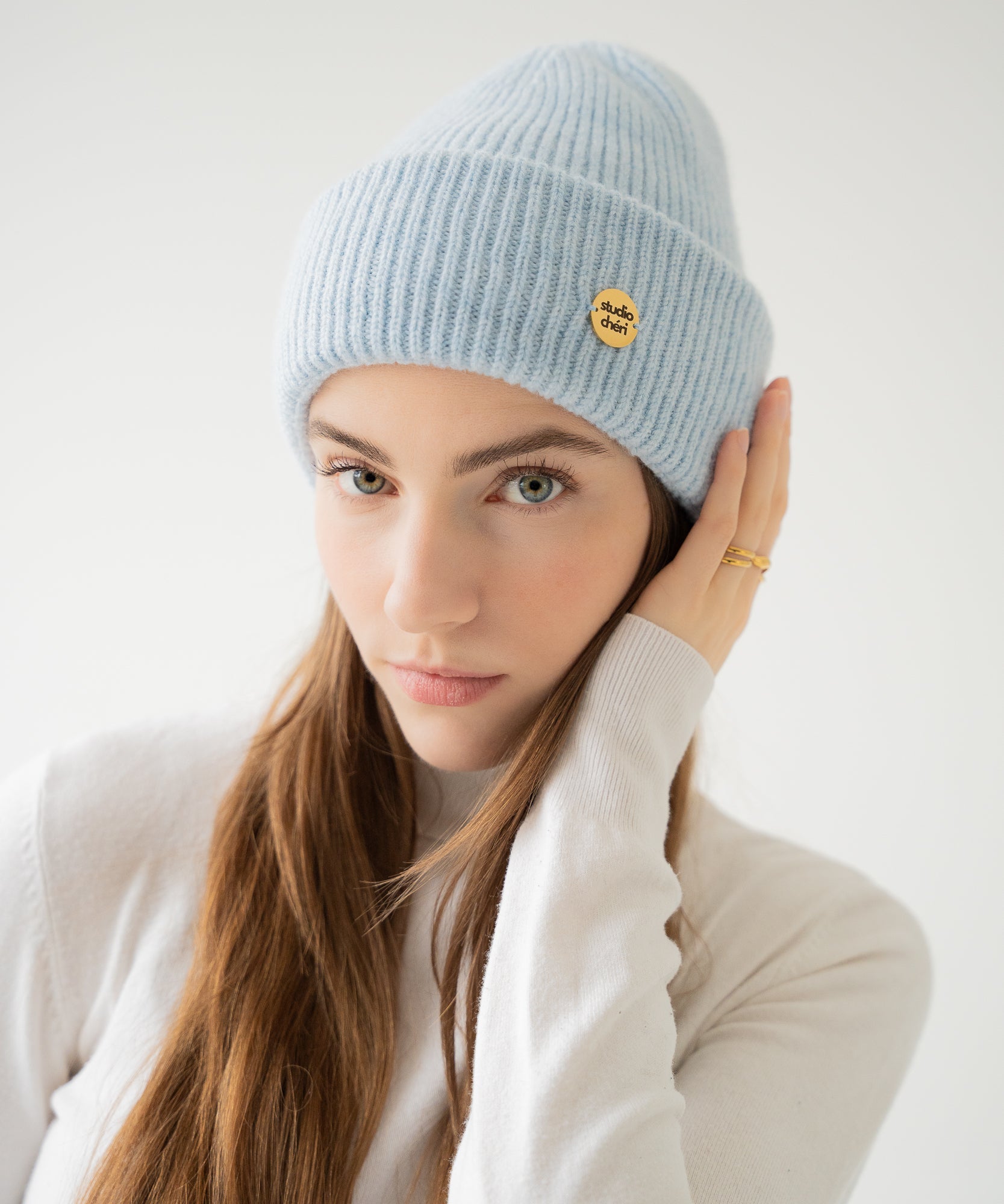 CLEO - Strickmütze aus Merinowolle | Light Blue - Blau - Studio Chéri