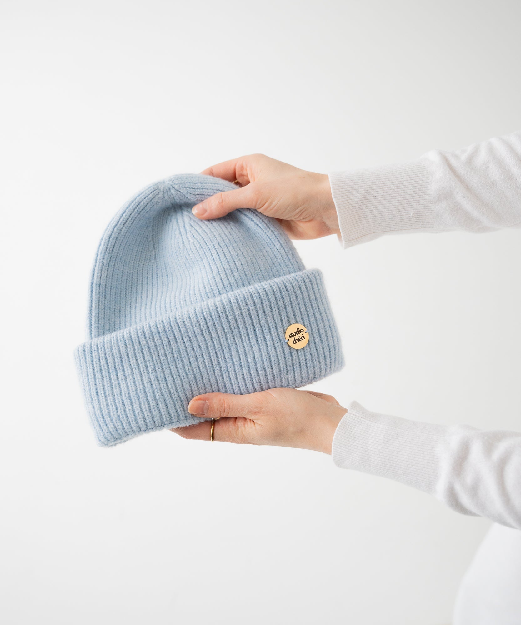 CLEO - Strickmütze aus Merinowolle | Light Blue - Blau - Studio Chéri