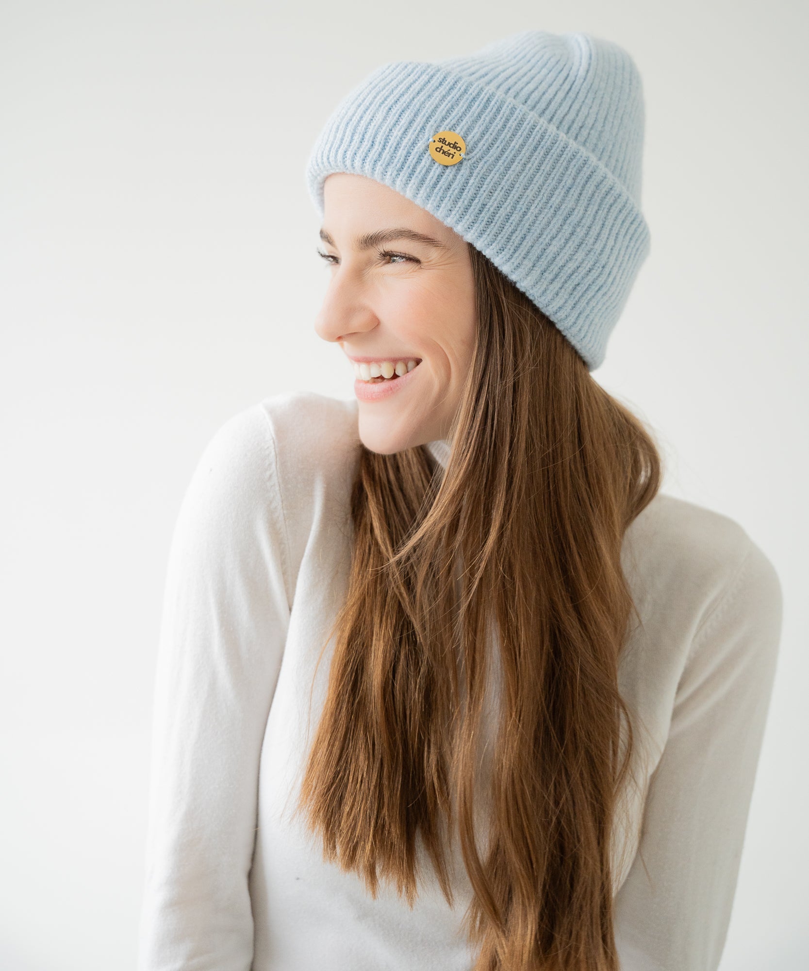 CLEO - Strickmütze aus Merinowolle | Light Blue - Blau - Studio Chéri