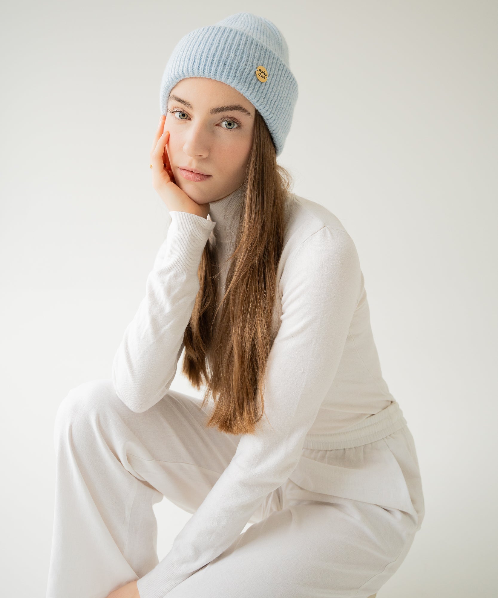 CLEO - Strickmütze aus Merinowolle | Light Blue - Blau - Studio Chéri