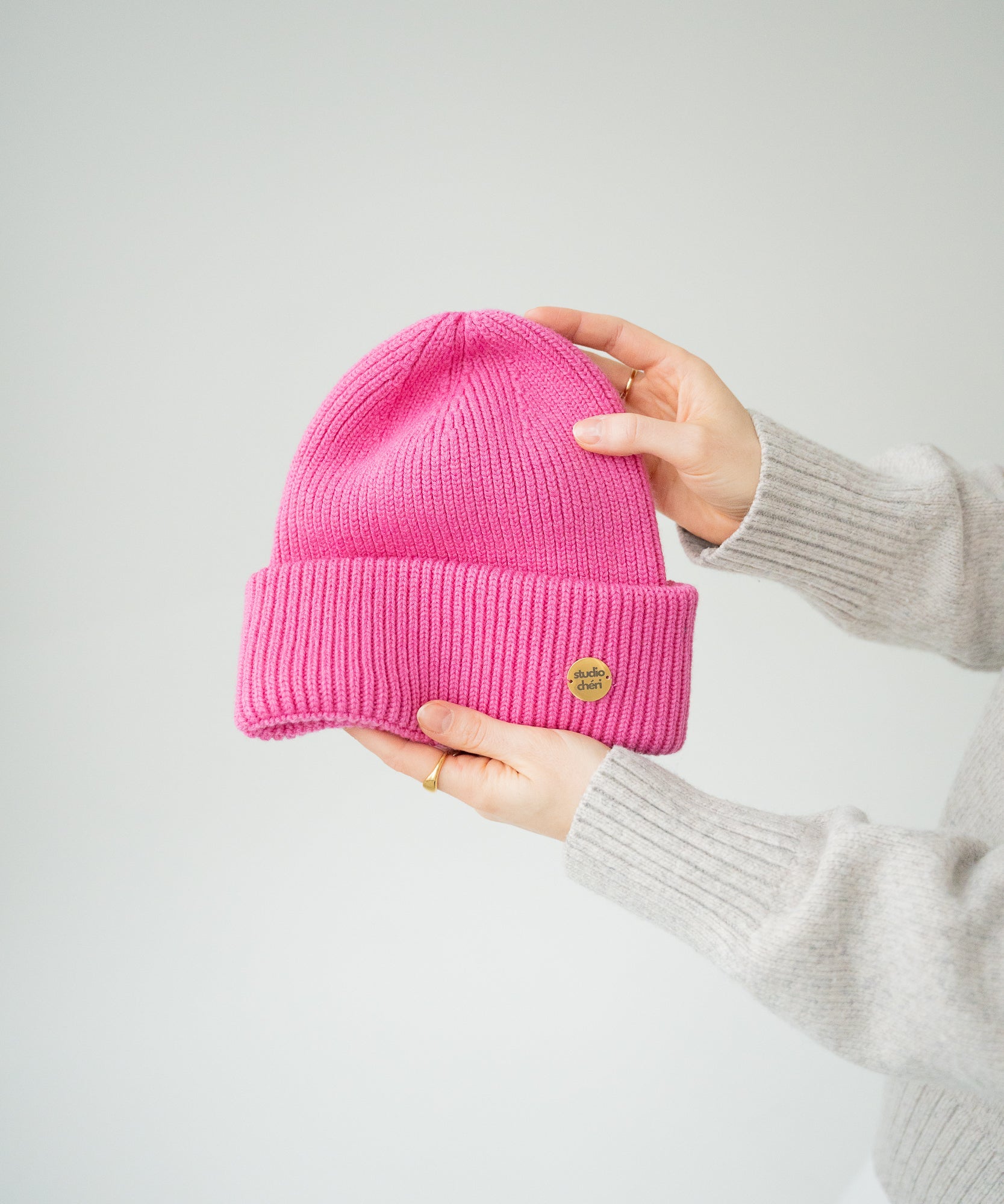 CLEO - Strickmütze aus Merinowolle | Pink - Pink - Studio Chéri