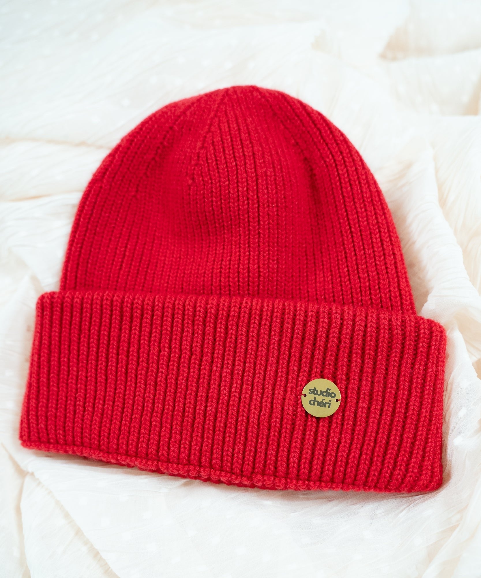 CLEO - Strickmütze aus Merinowolle | Santa Red - Rot - Studio Chéri