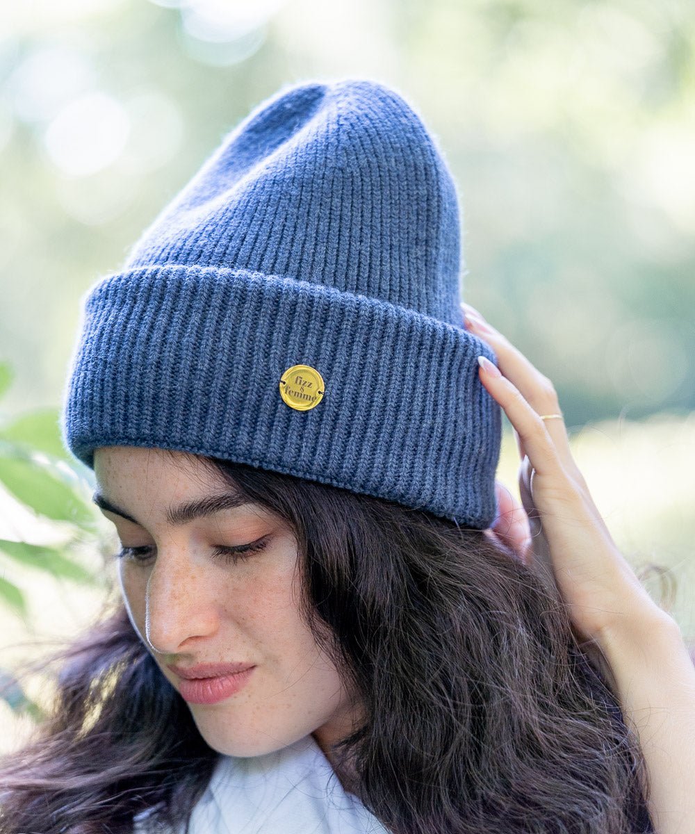 CLEO - Strickmütze | Jeans - Blau - Fizz & Femme