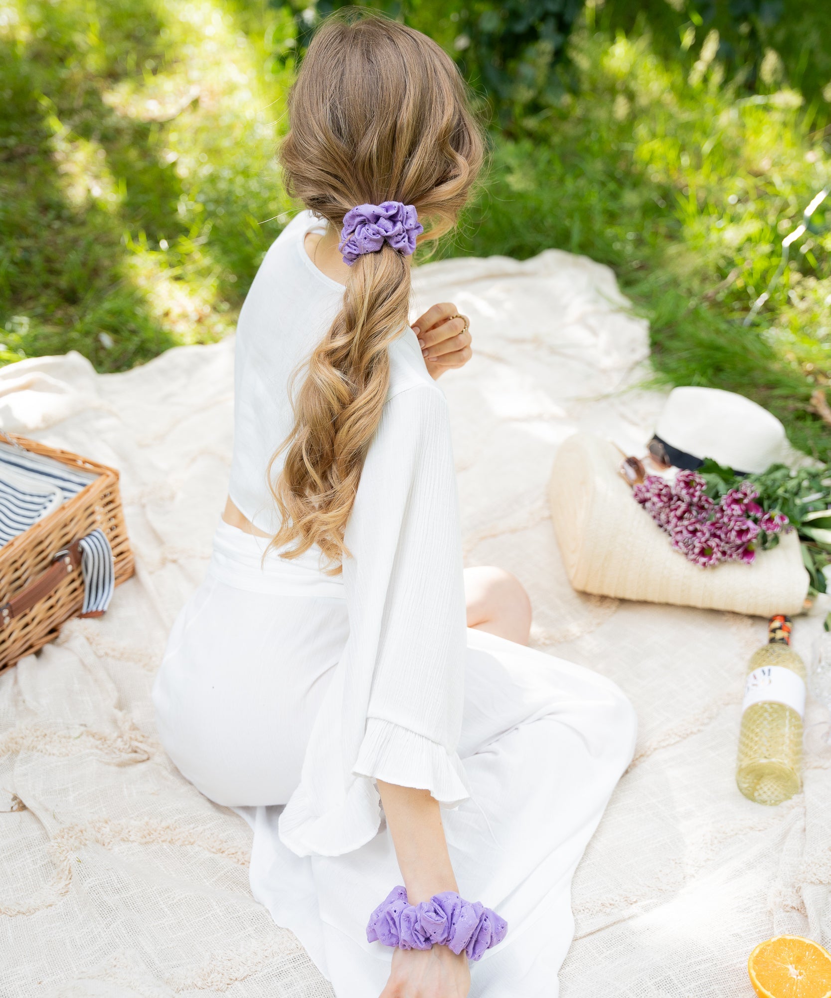 ELDERFLOWER - Scrunchie mit Blümchenmuster - Lila - Studio Chéri