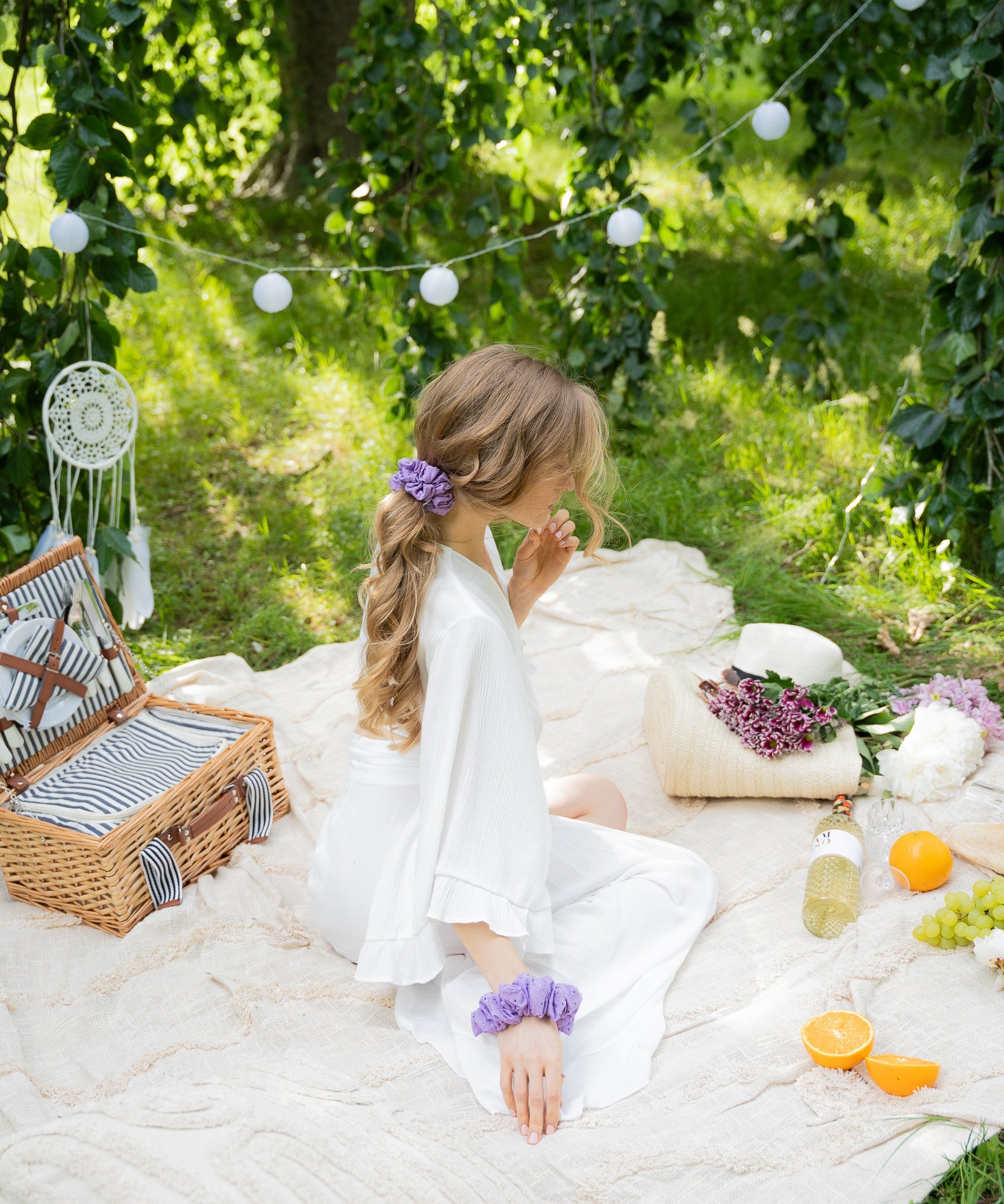 ELDERFLOWER - Scrunchie mit Blümchenmuster - Lila - Studio Chéri
